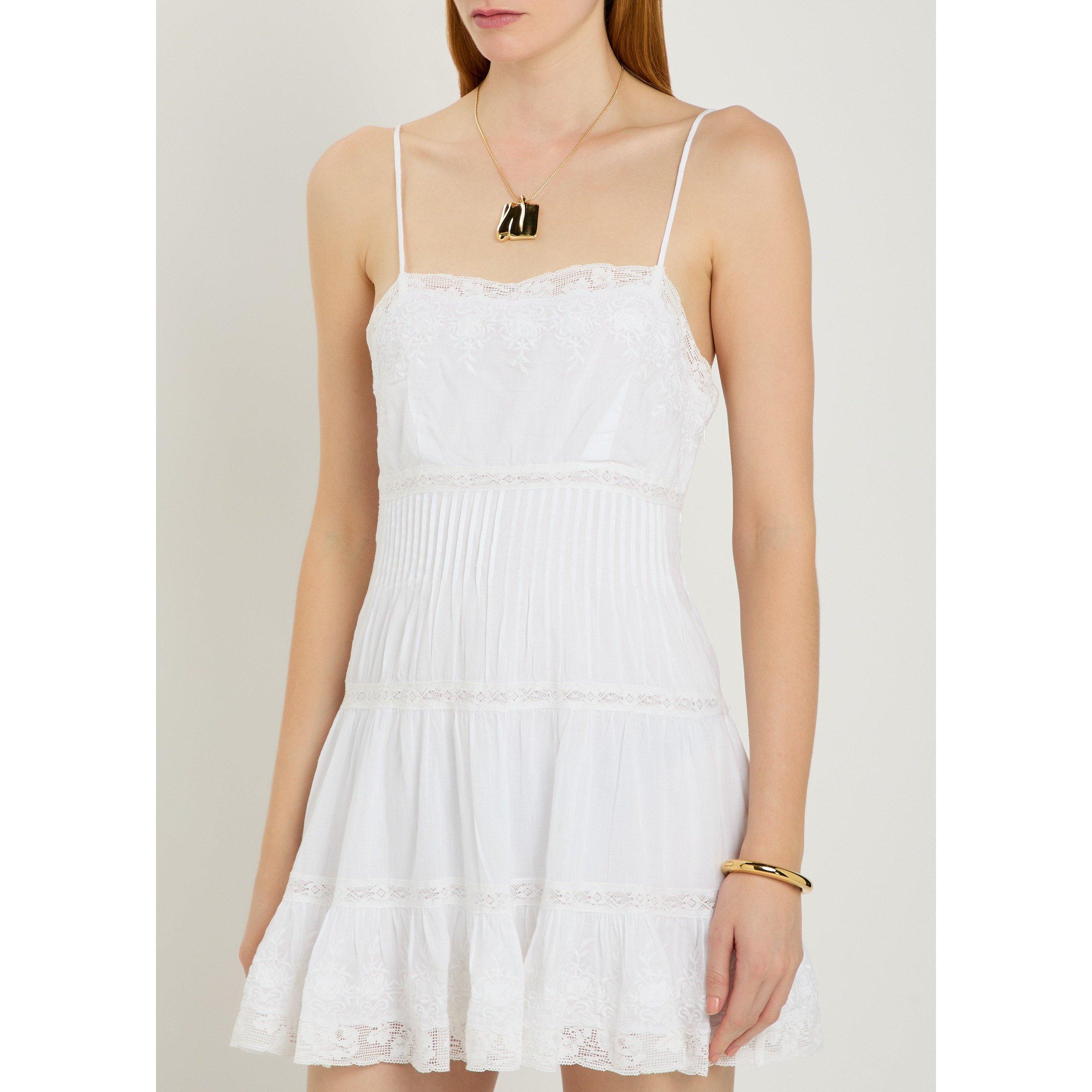 WHITE - LoveshackFancy - Women's Zuri Floral Cotton Mini Dress - 2