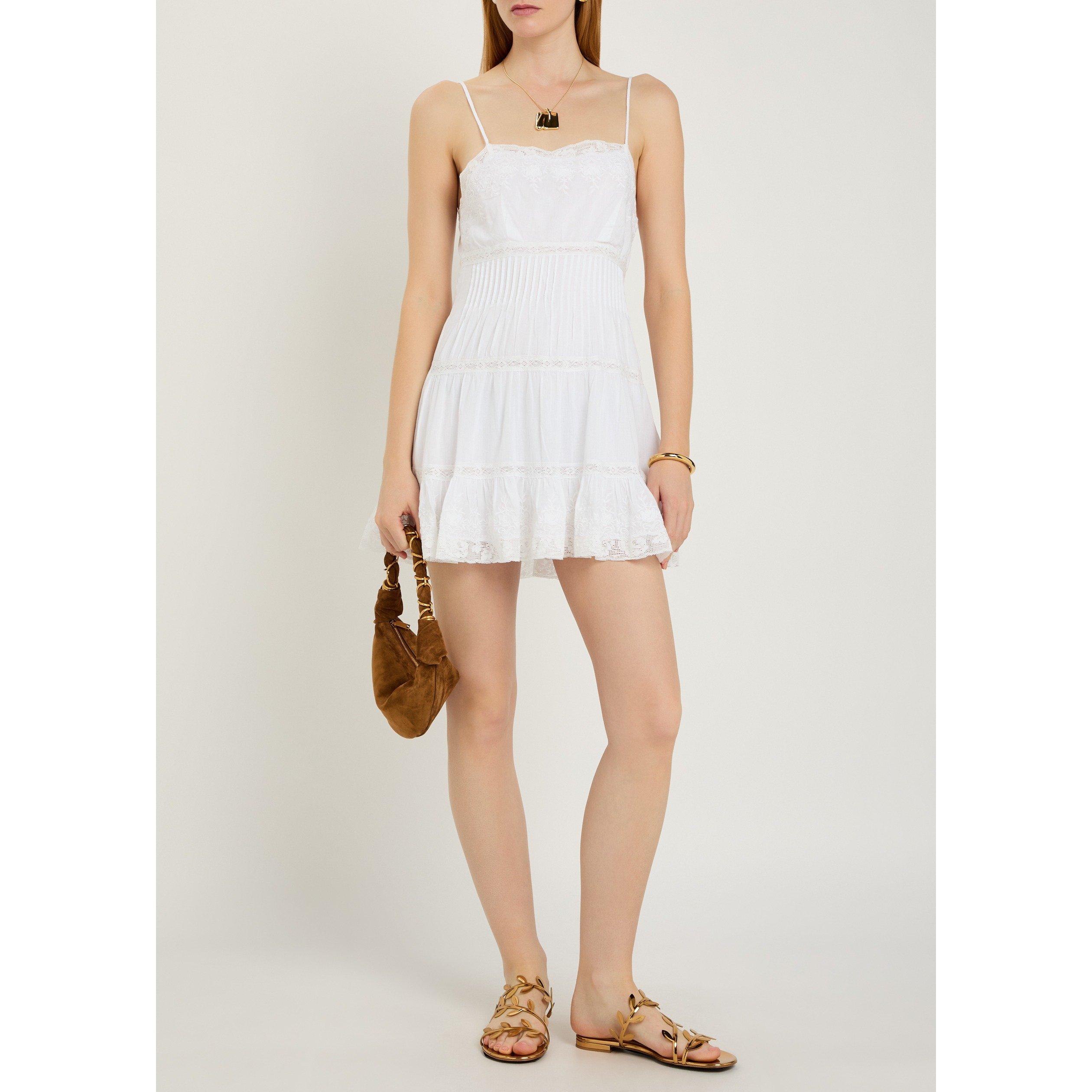 WHITE - LoveshackFancy - Women's Zuri Floral Cotton Mini Dress - 5