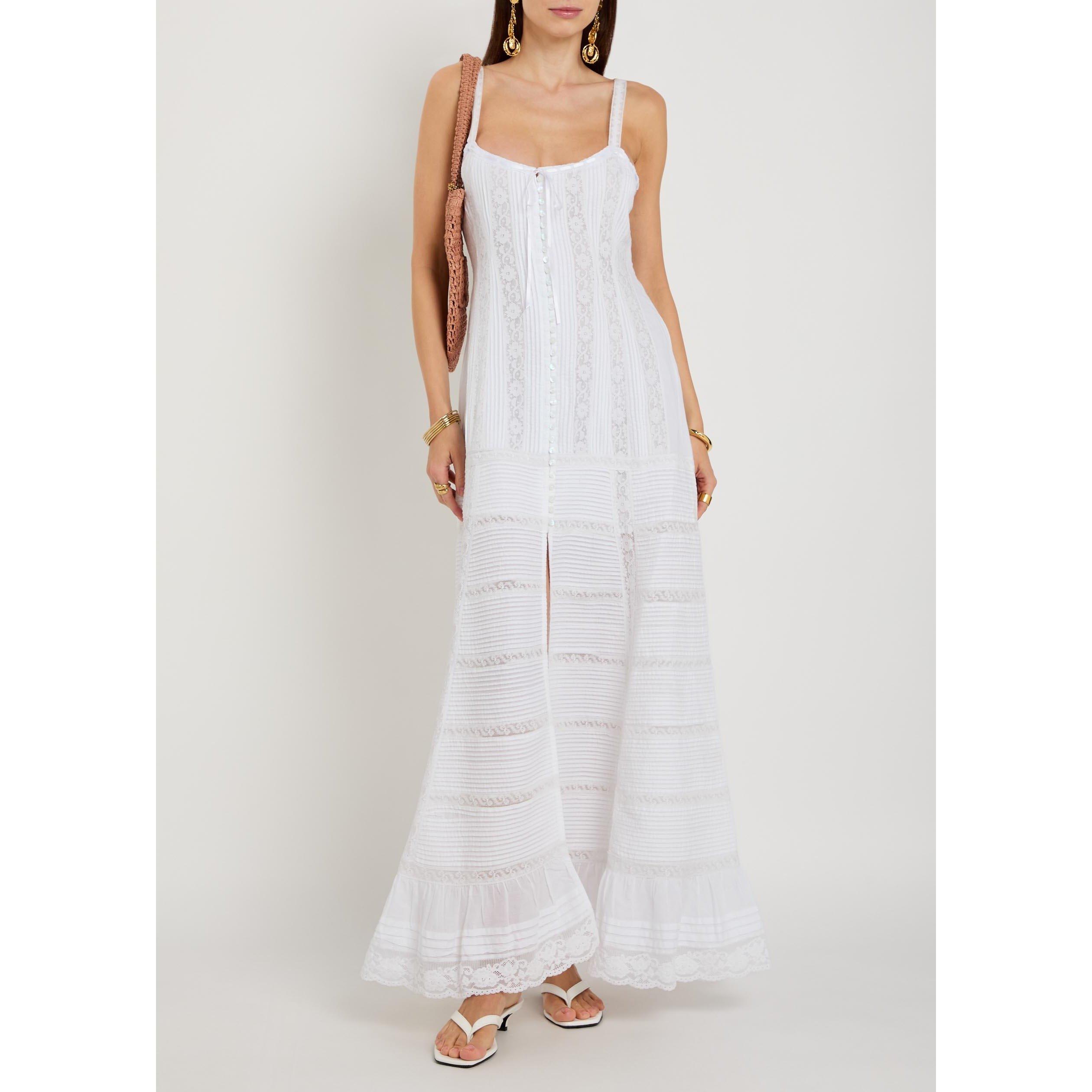 WHITE - LoveshackFancy - Women's Calyx Cotton Maxi Dress - 5