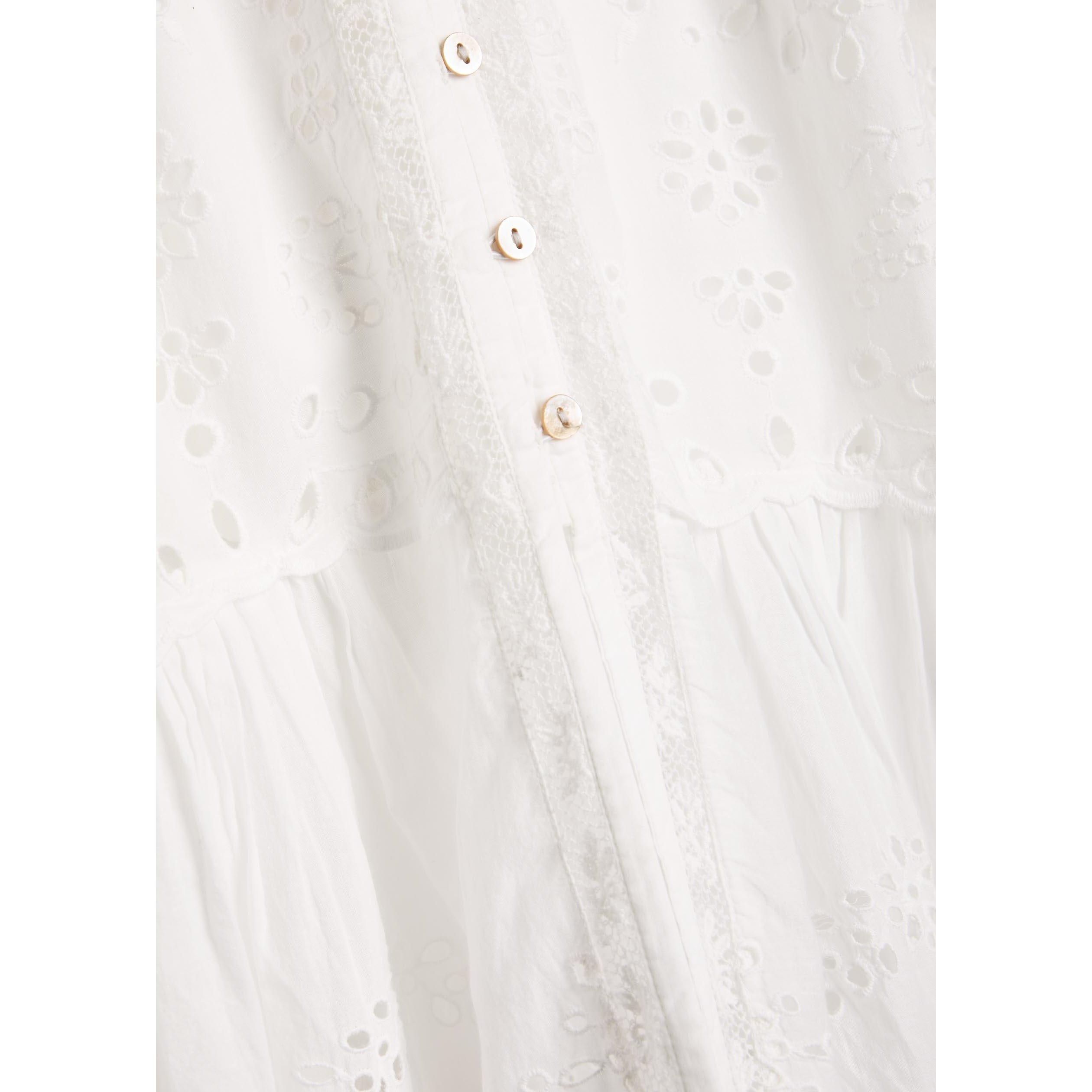 WHITE - LoveshackFancy - Women's Tarragon Cotton Puff-Sleeve Maxi Dress - 4