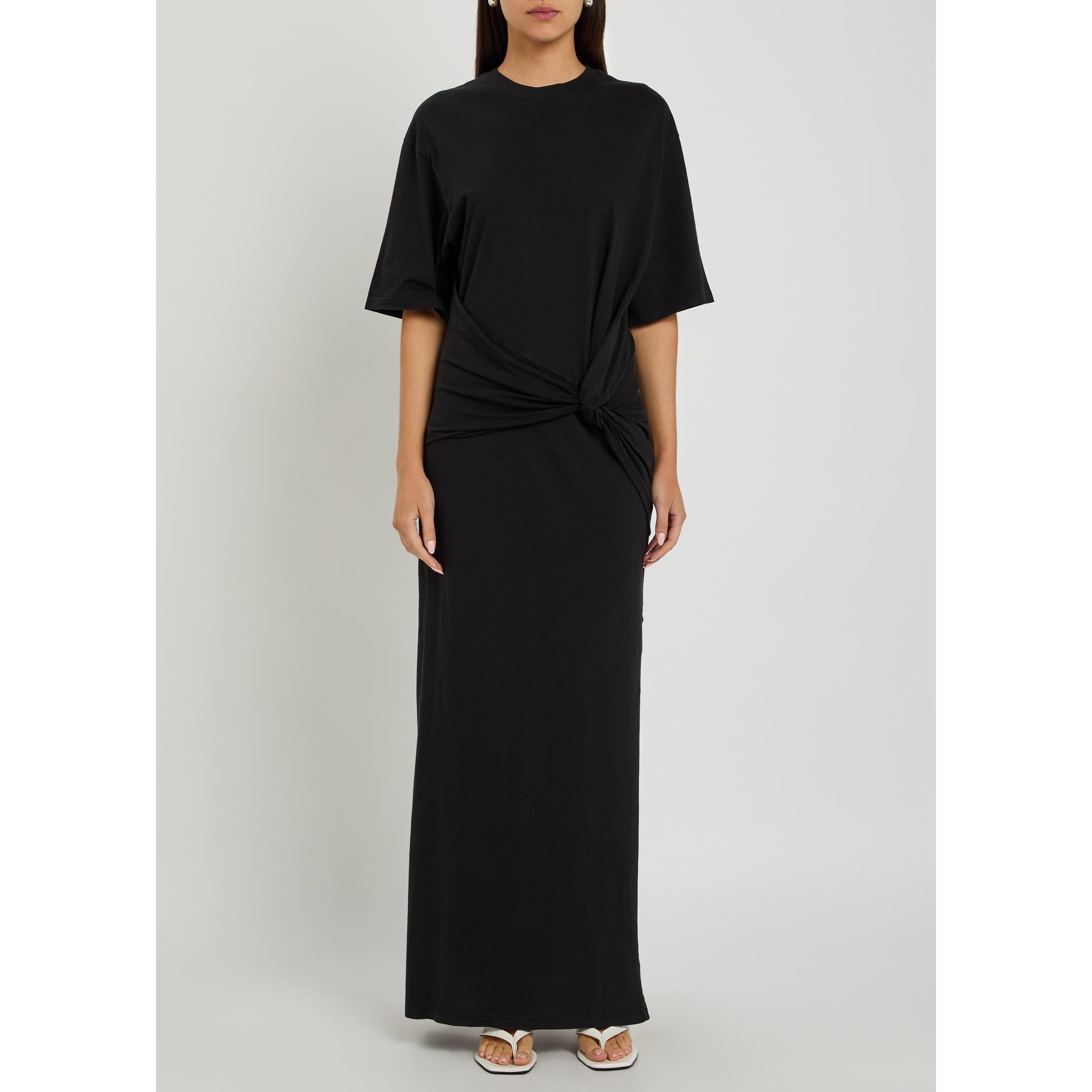 BLACK - Agolde - ZANNA MAXI TWISTED T-SHIRT DRE - 2