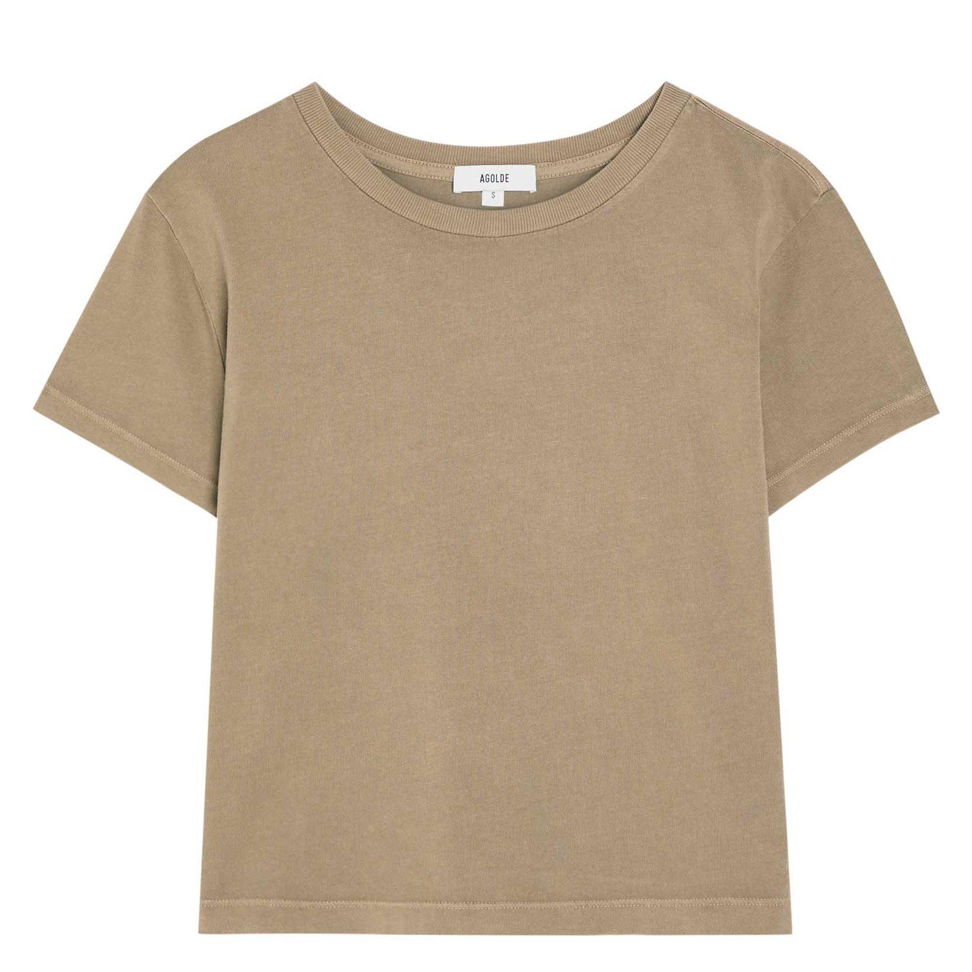 LIGHT BROWN - Agolde - ADINE SHRUNKEN TEE