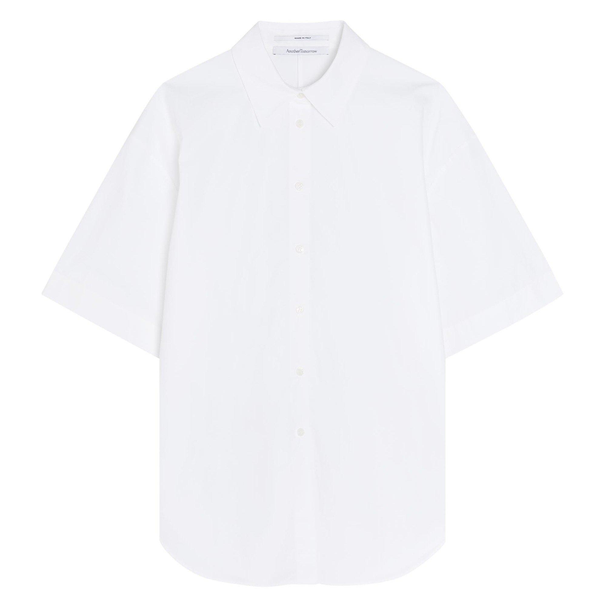 WHITE - Another Tomorrow - POPLIN SHORT SLEEVE SHIRT