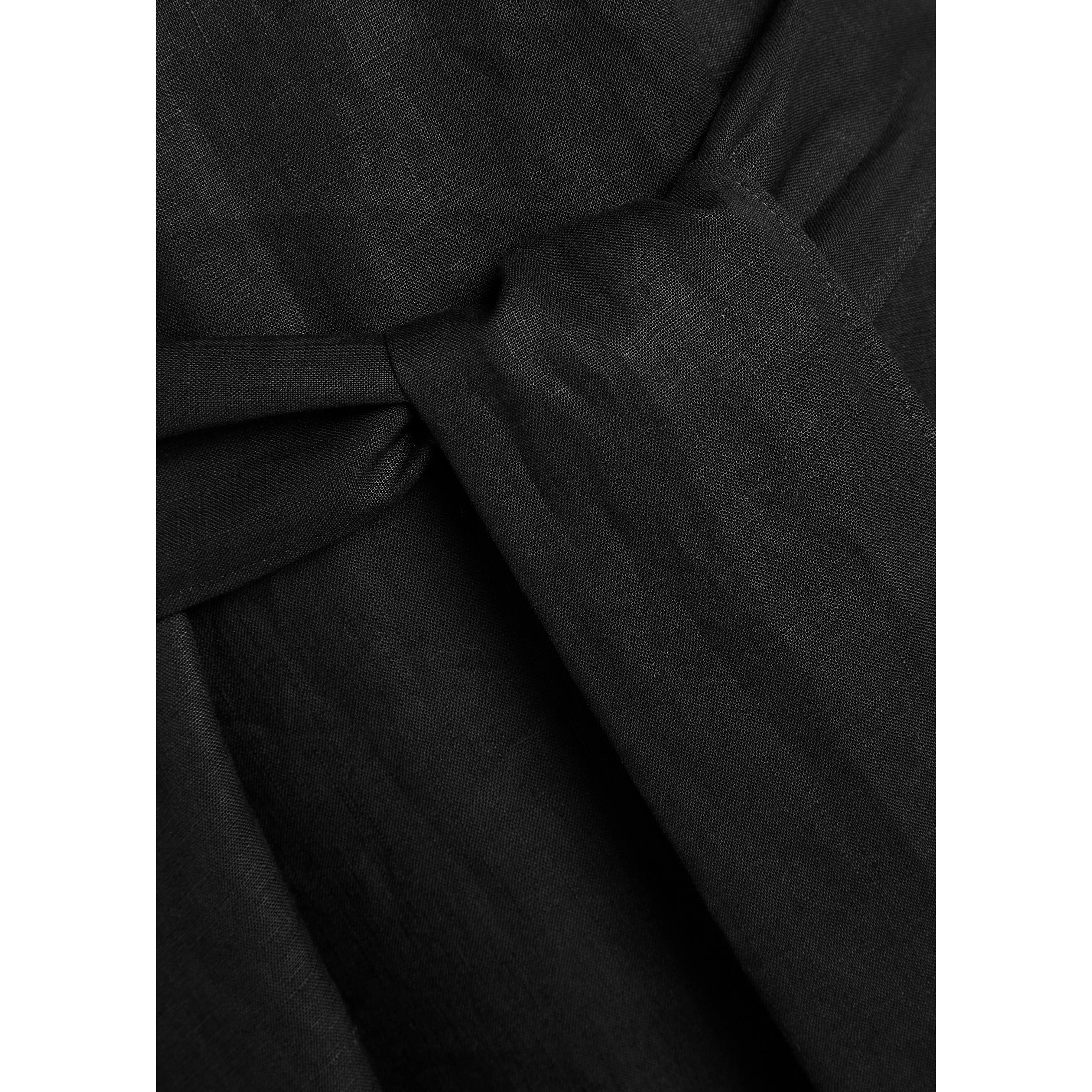 BLACK - Another Tomorrow - SARONG LINEN DRESS - 4