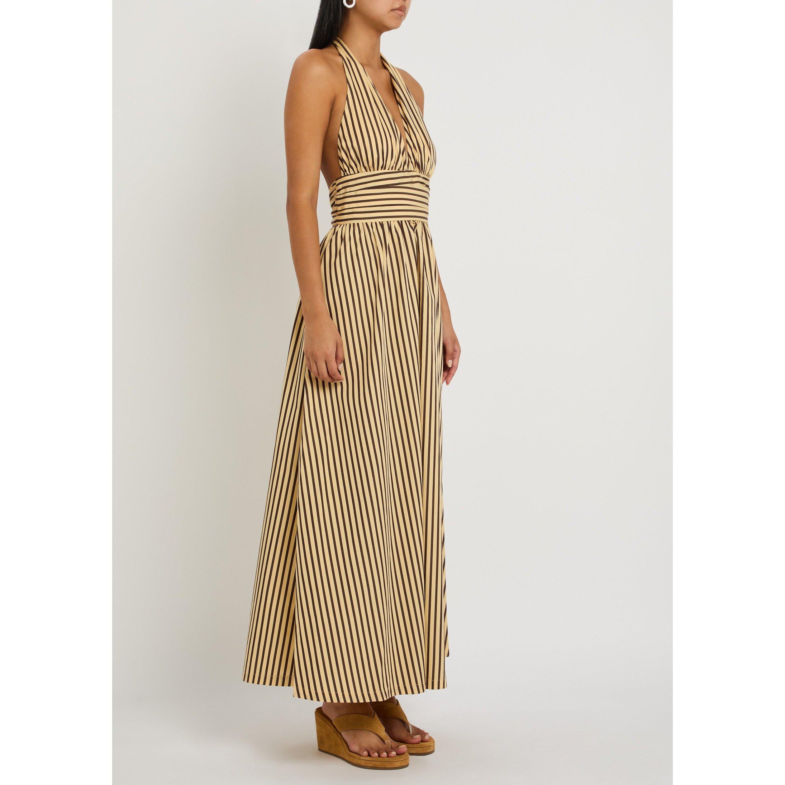 BEIGE AND OTHER - Faithfull The Brand - Women's Lido Striped Cotton Halter Neck Maxi Dress - 2