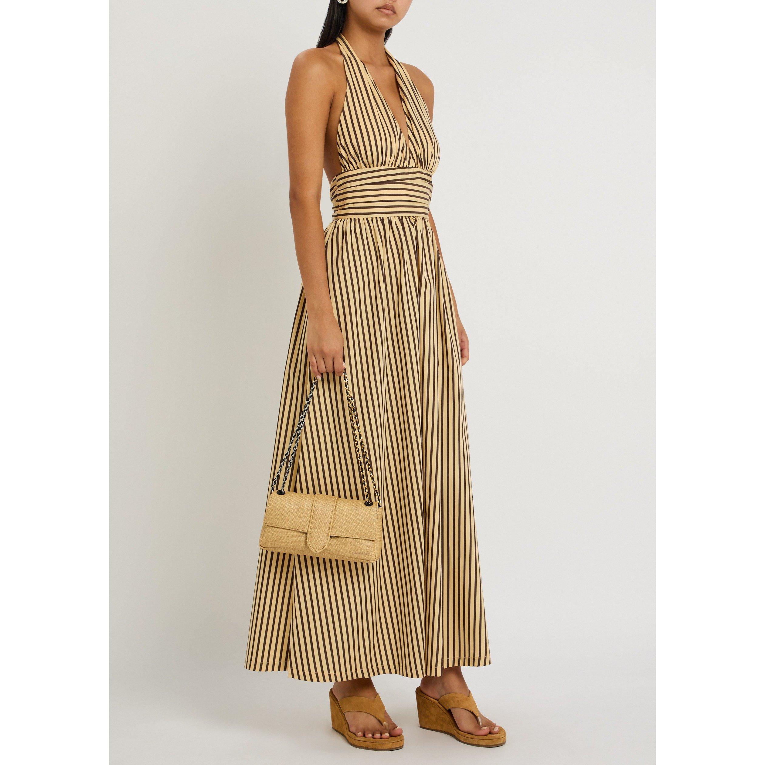 BEIGE AND OTHER - Faithfull The Brand - Women's Lido Striped Cotton Halter Neck Maxi Dress - 5