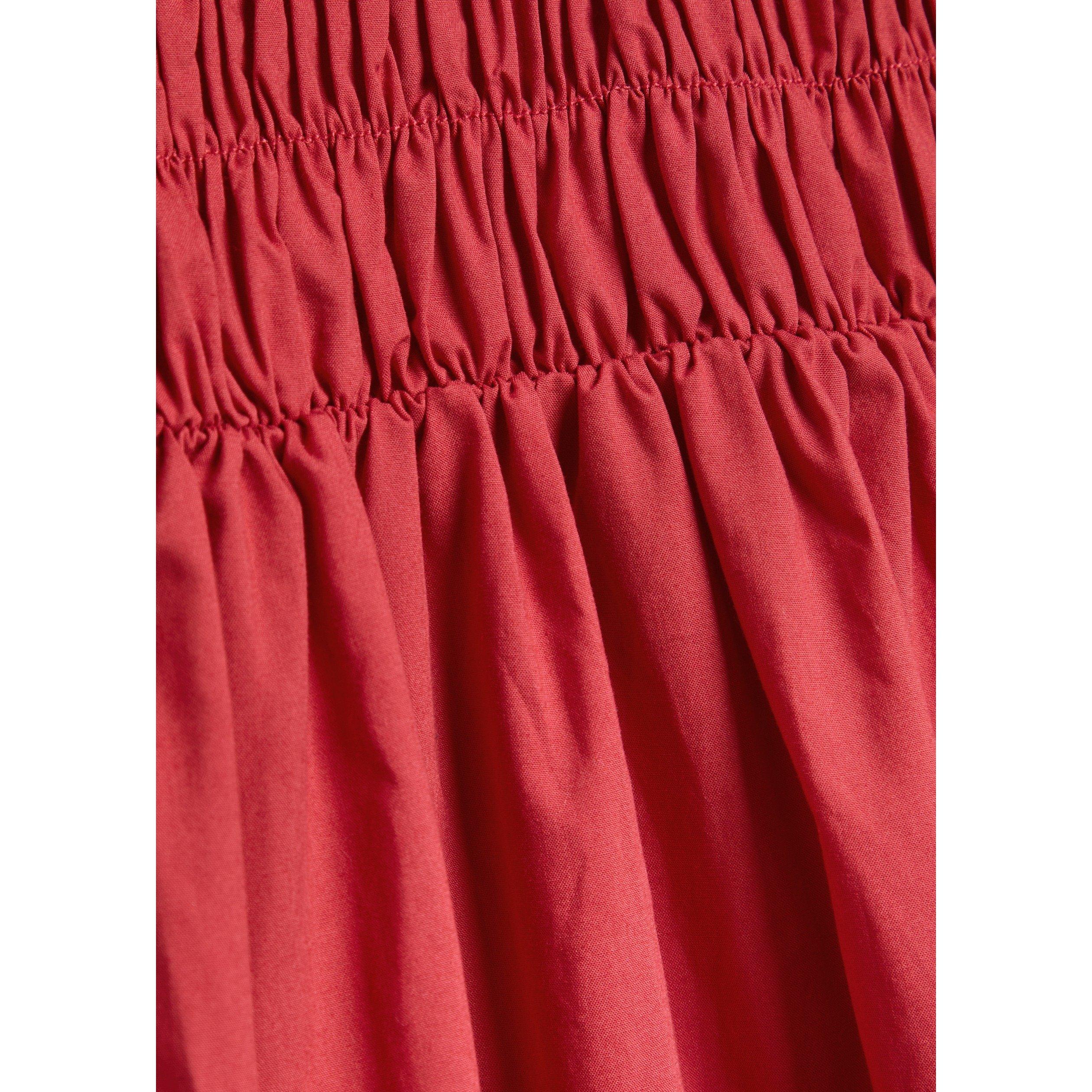RED - Faithfull The Brand - Women's Sanchia Midi Organic Cotton A-Line Dress - 4