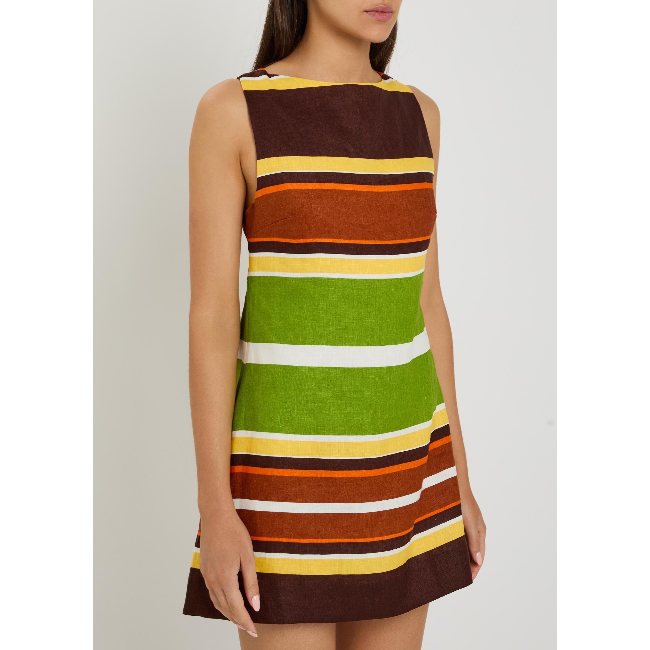 STRIPE - Faithfull The Brand - Women's Jacie Linen Mini Dress - 2