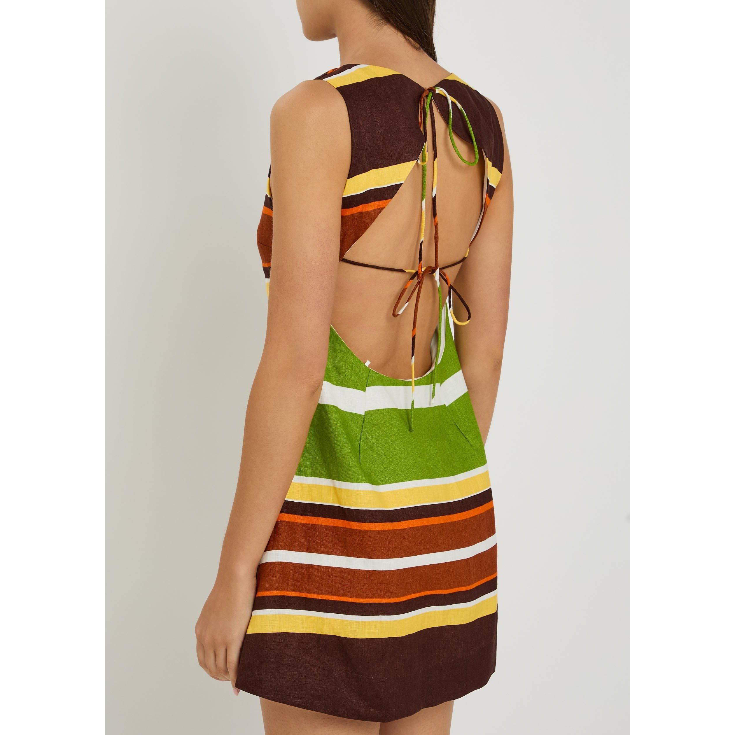 STRIPE - Faithfull The Brand - Women's Jacie Linen Mini Dress - 3