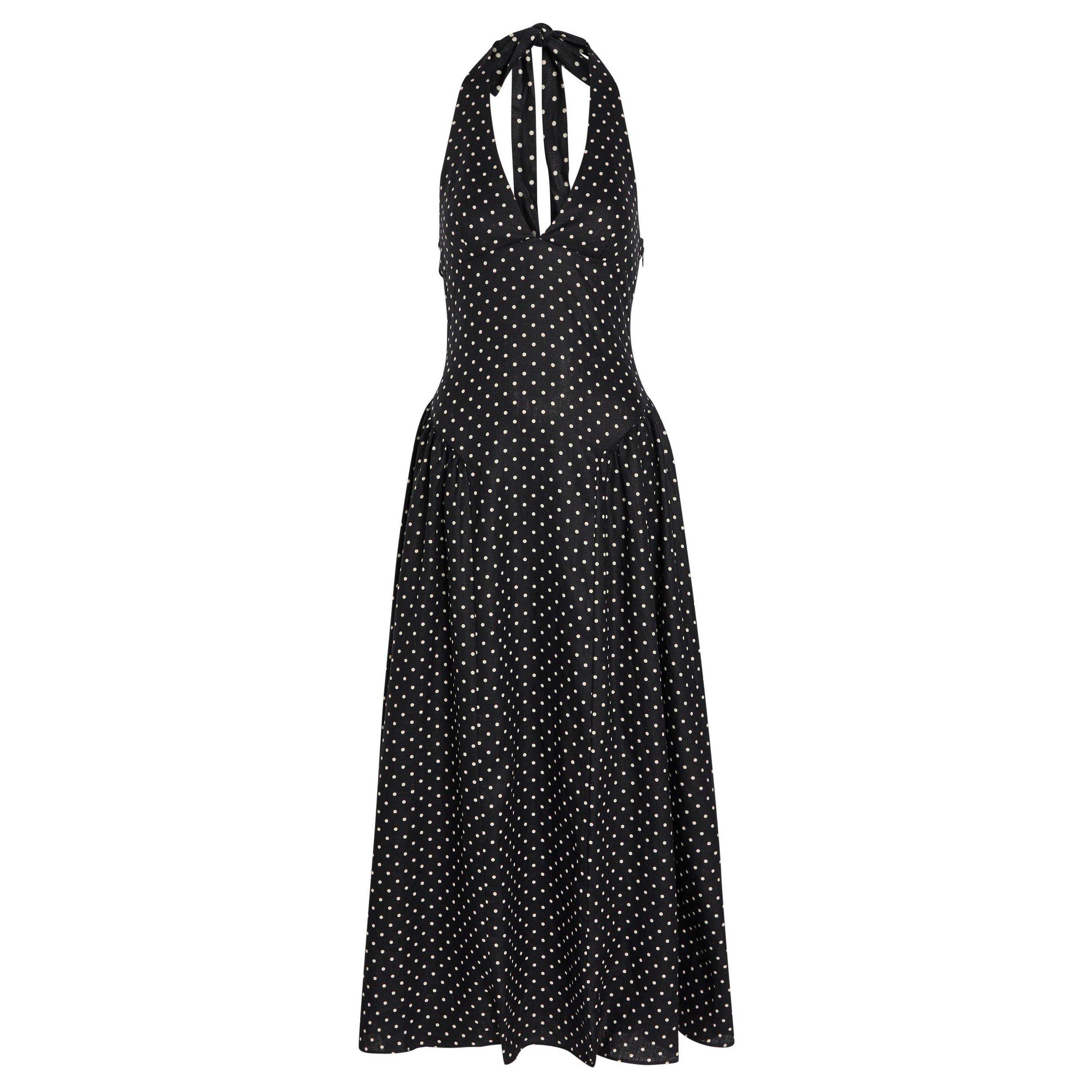 BLACK AND WHITE - Faithfull The Brand - LA CALA MIDI DRESS