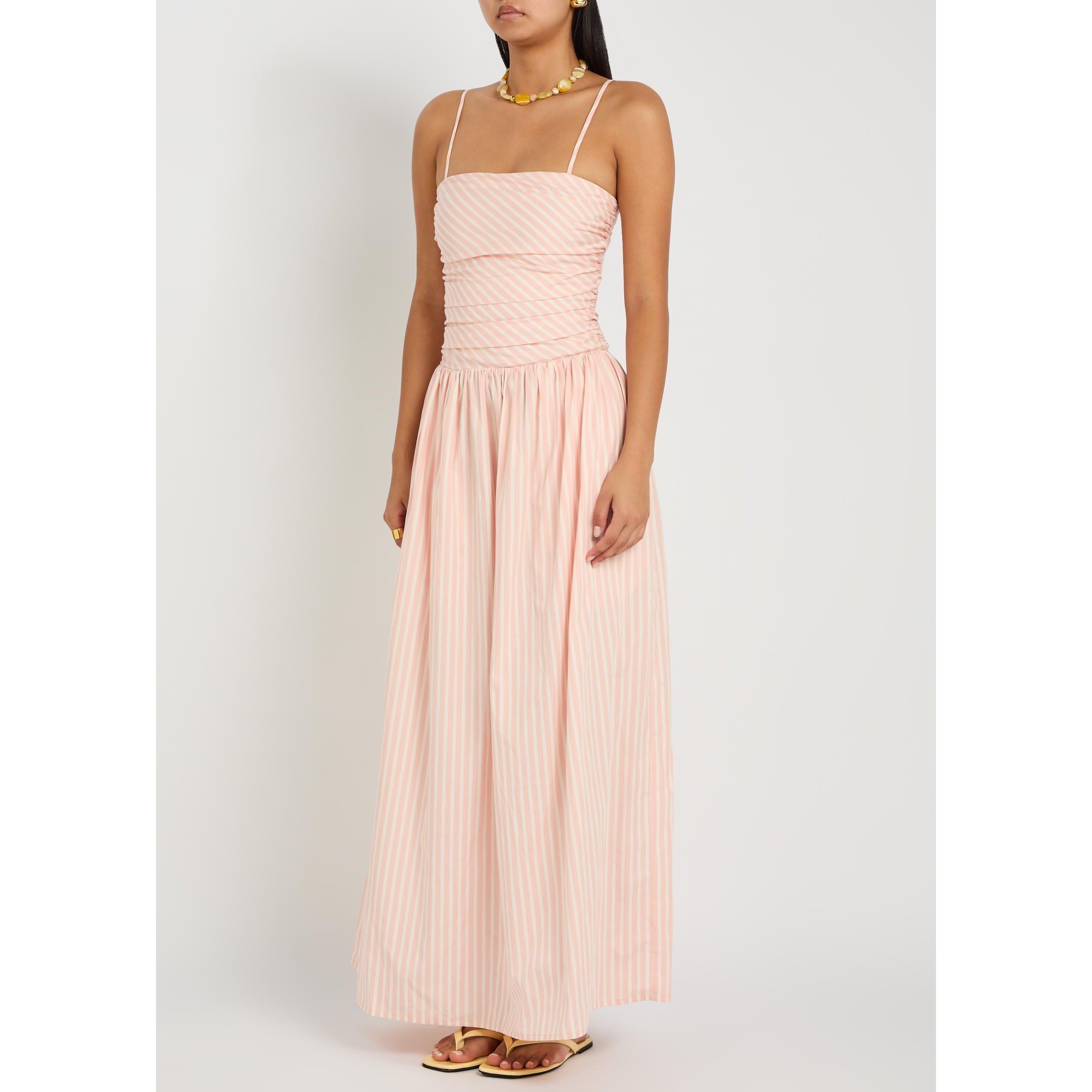 LIGHT PINK - Faithfull The Brand - Women's Portlligat Striped Cotton Maxi Dress - 2