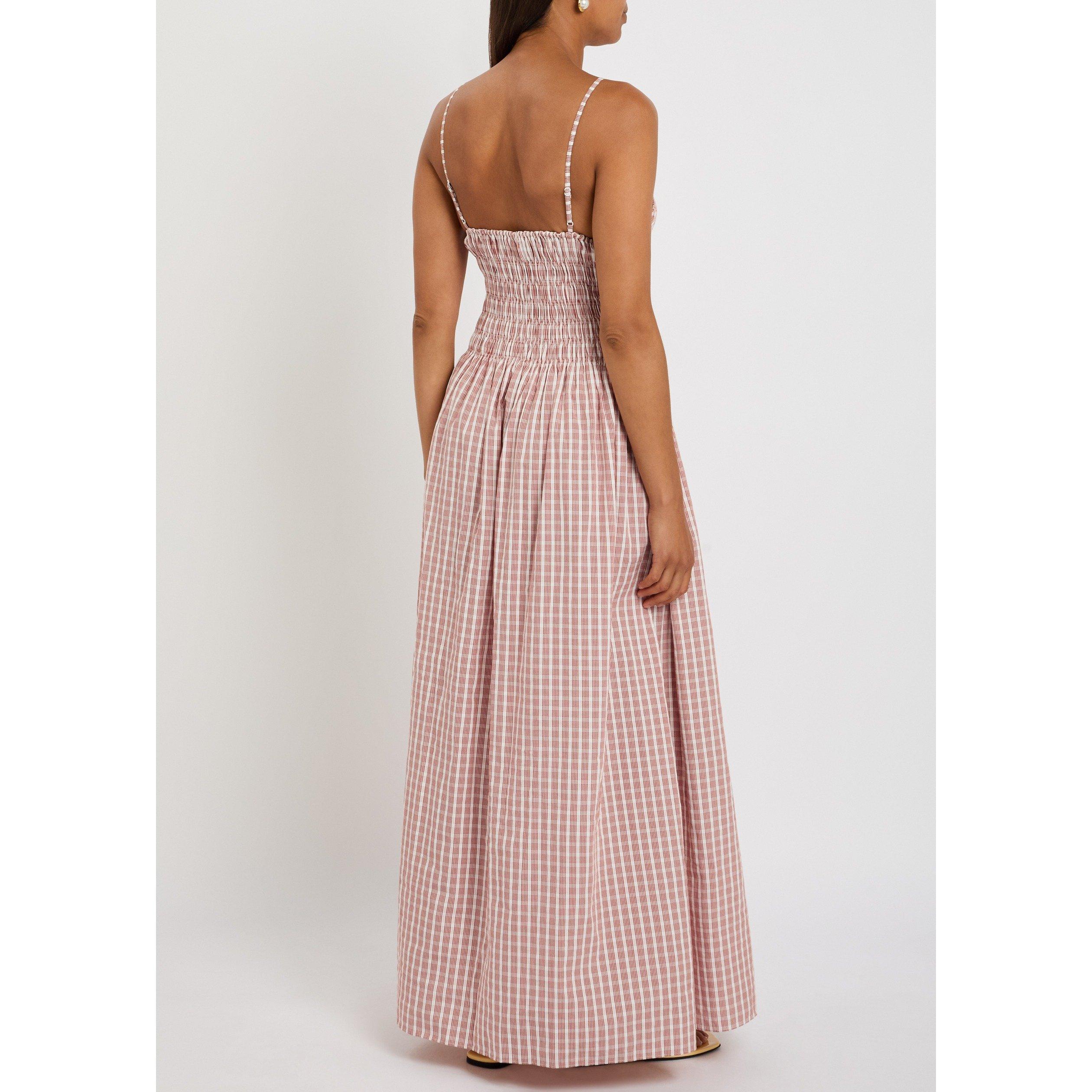 RED AND WHITE - Faithfull The Brand - Women's Laia Cotton Gingham Maxi Dress - 3