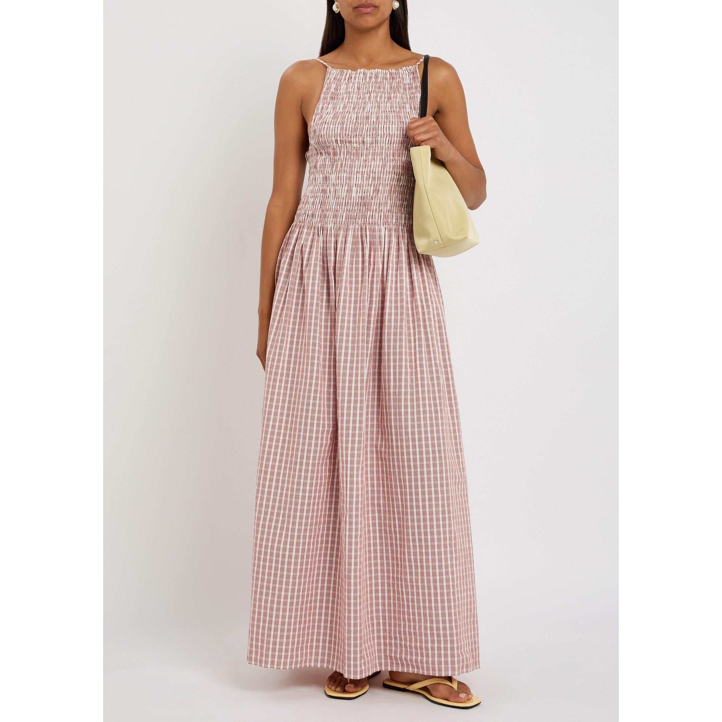 RED AND WHITE - Faithfull The Brand - Women's Laia Cotton Gingham Maxi Dress - 5