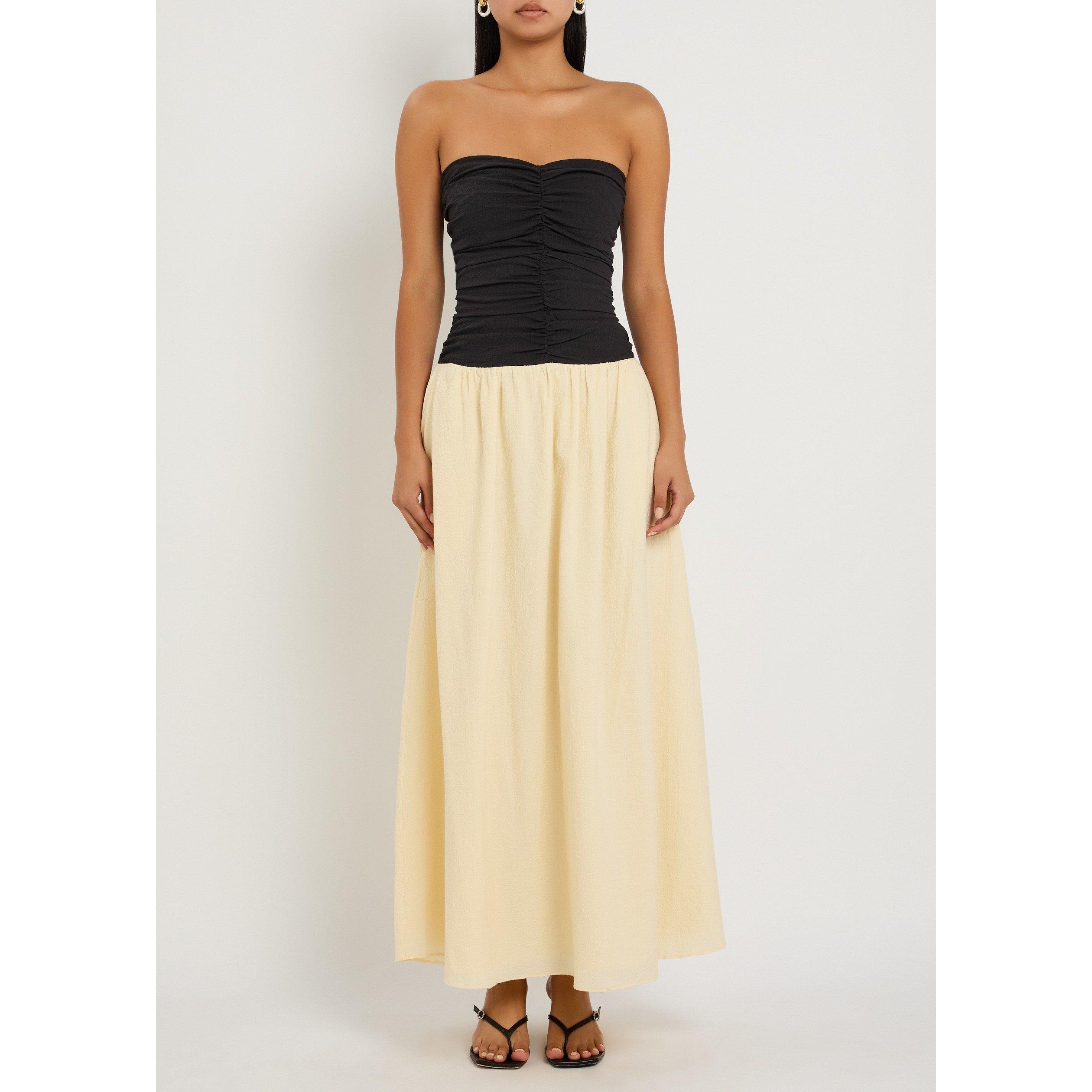 BLACK AND WHITE - Faithfull The Brand - Women's Sant Roc Strapless Cotton Maxi Dress - 2