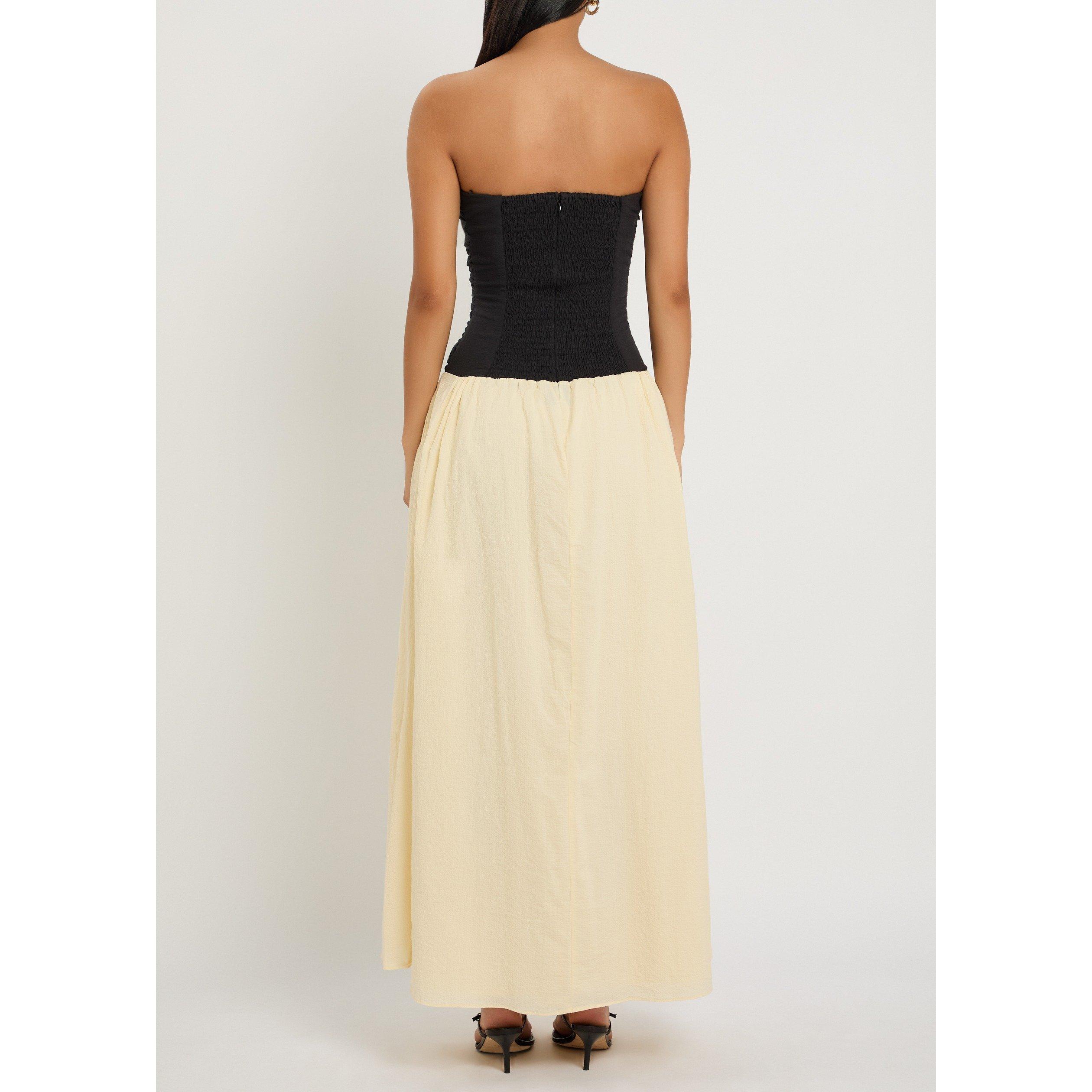 BLACK AND WHITE - Faithfull The Brand - Women's Sant Roc Strapless Cotton Maxi Dress - 3