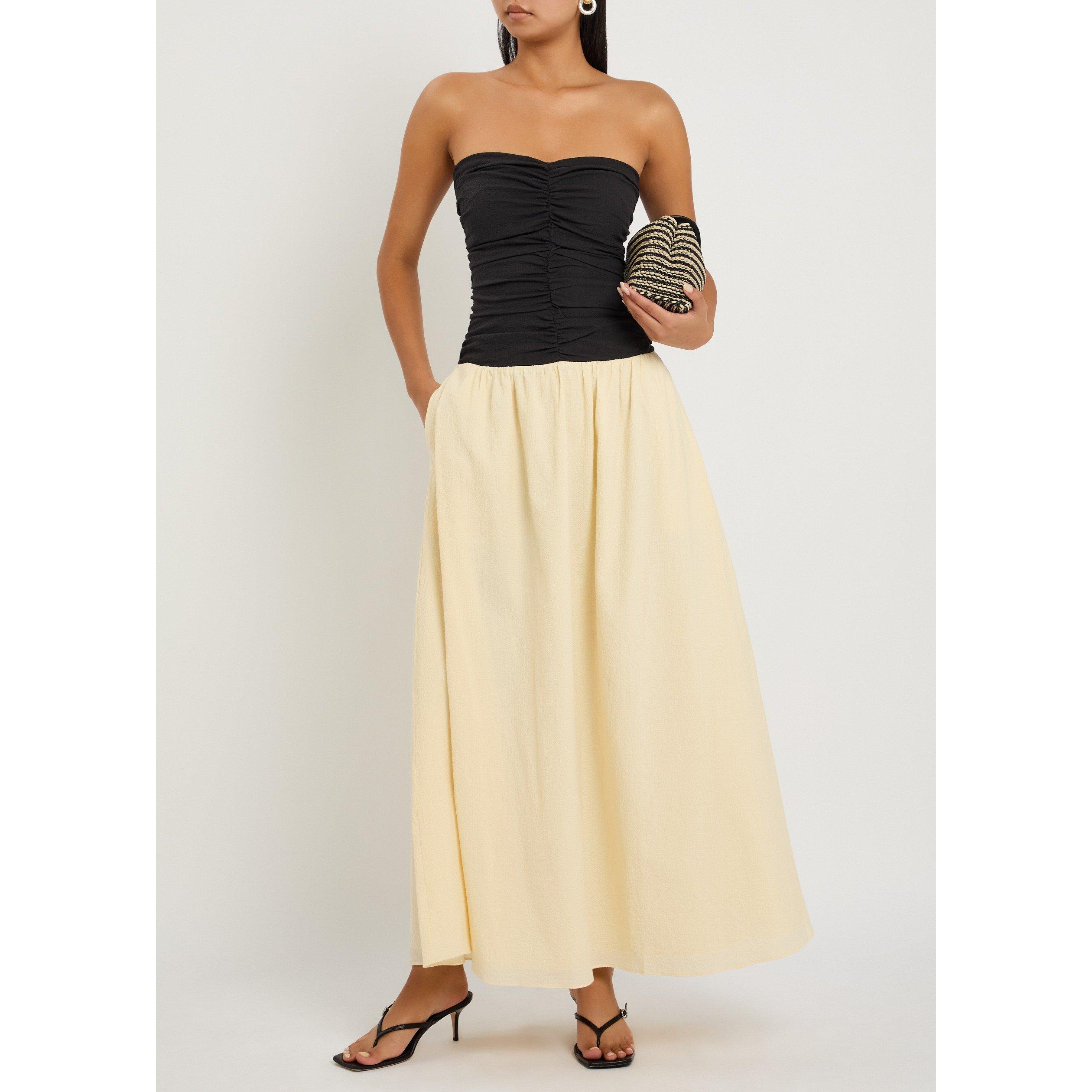 BLACK AND WHITE - Faithfull The Brand - Women's Sant Roc Strapless Cotton Maxi Dress - 5