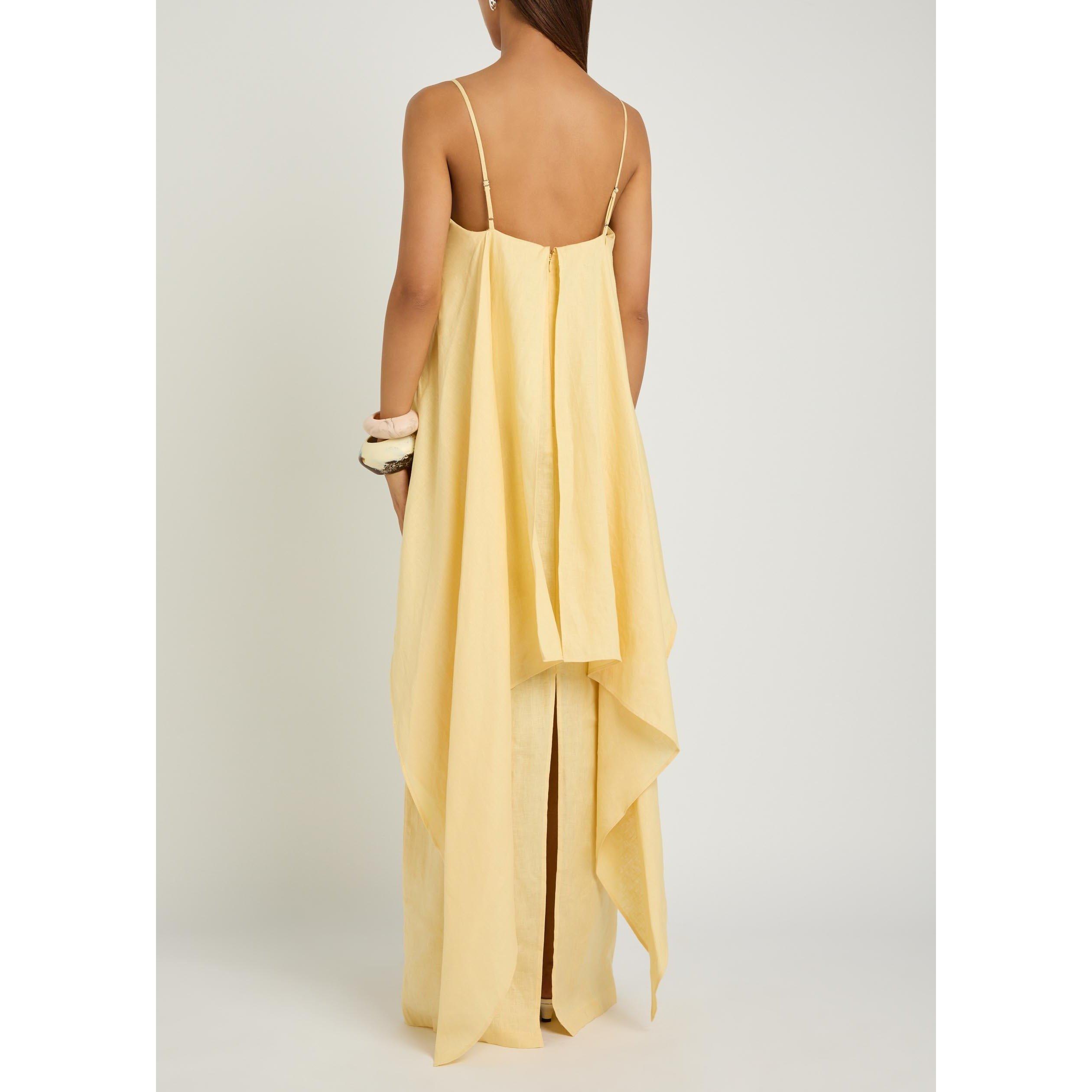 YELLOW - Staud - Women's Valencia Linen Maxi Dress - 3