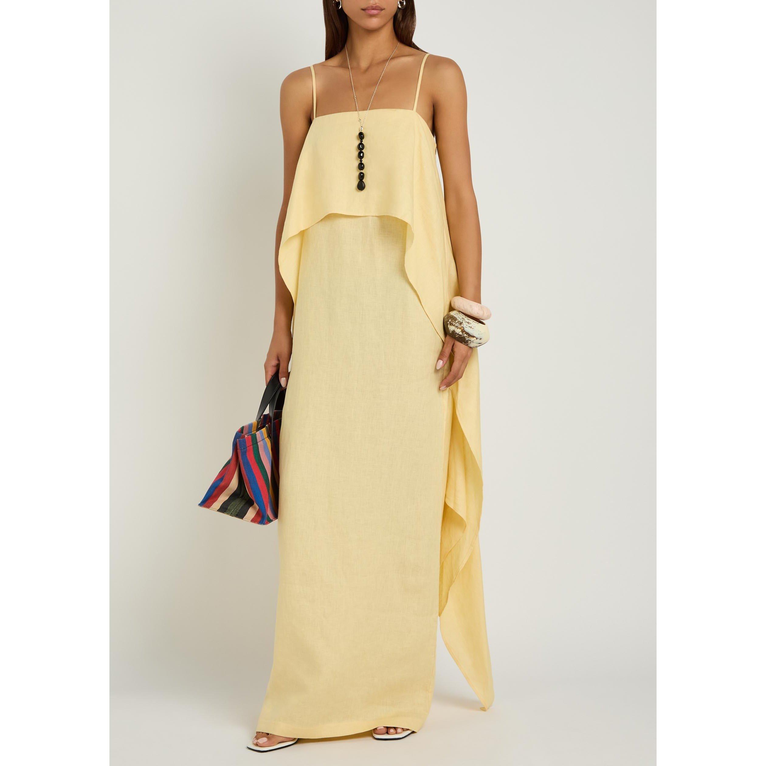 YELLOW - Staud - Women's Valencia Linen Maxi Dress - 5