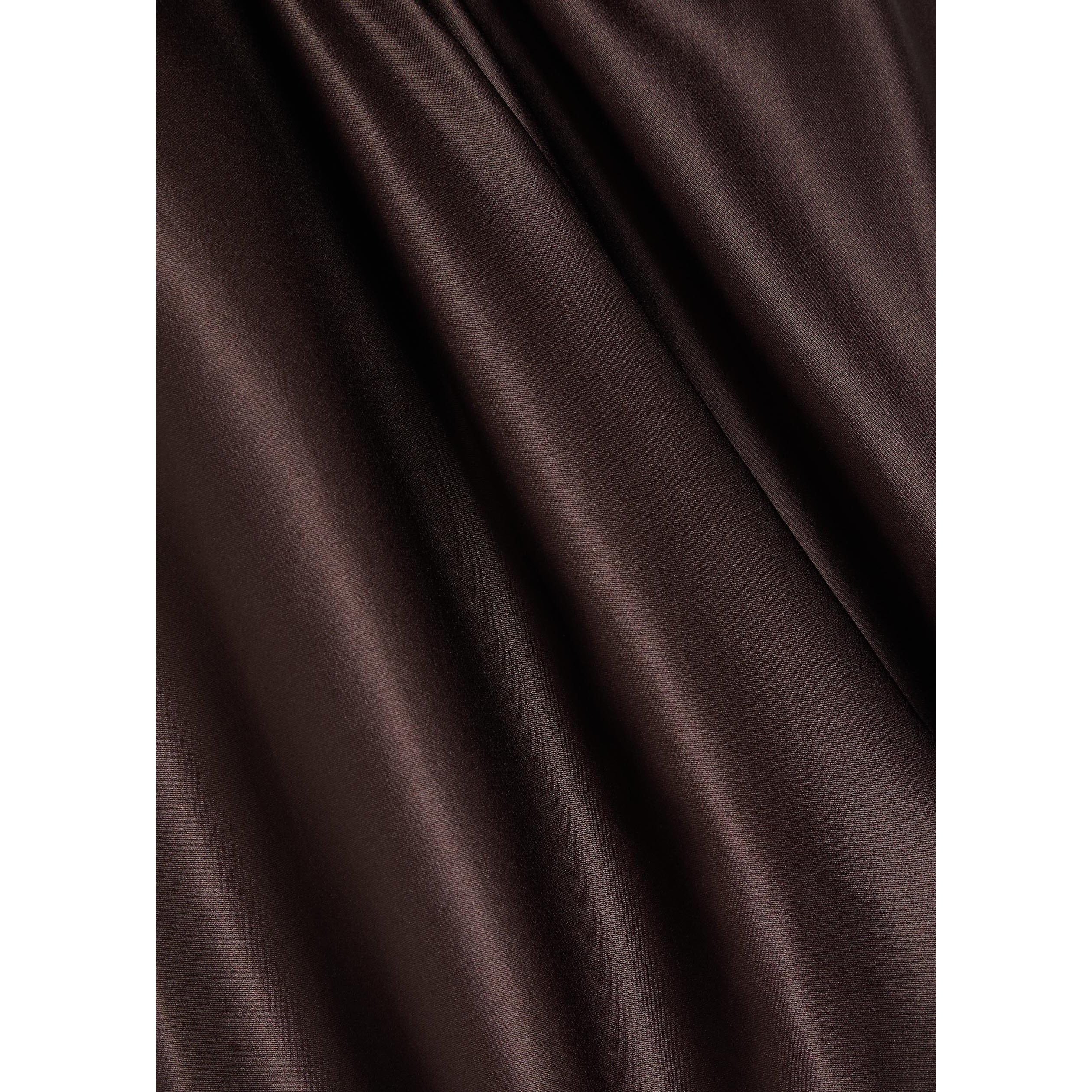DARK BROWN - Staud - LD PORTIA SILK DRESS - 4