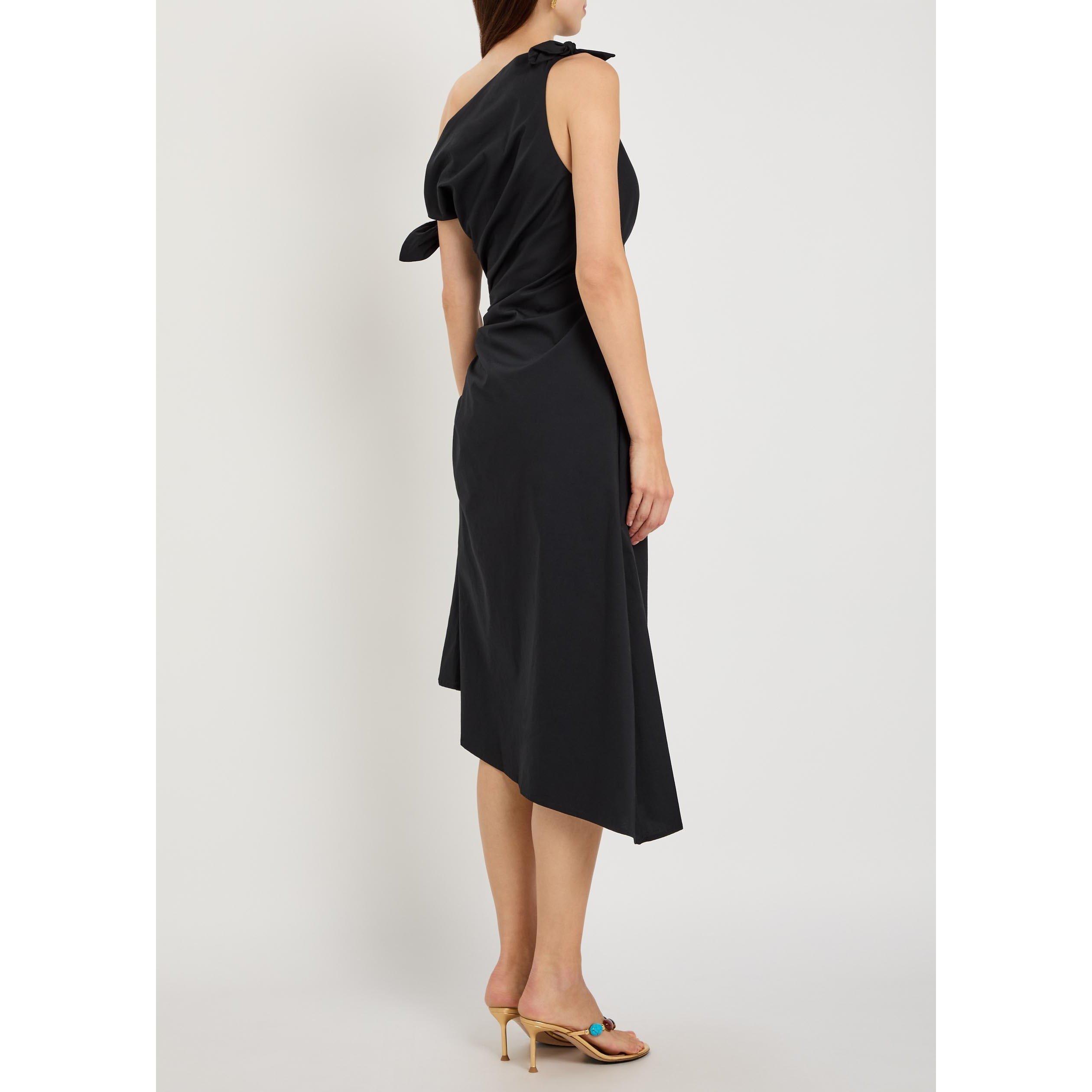 BLACK - Staud - Women's Bellaria Cotton a Line Dress - 3