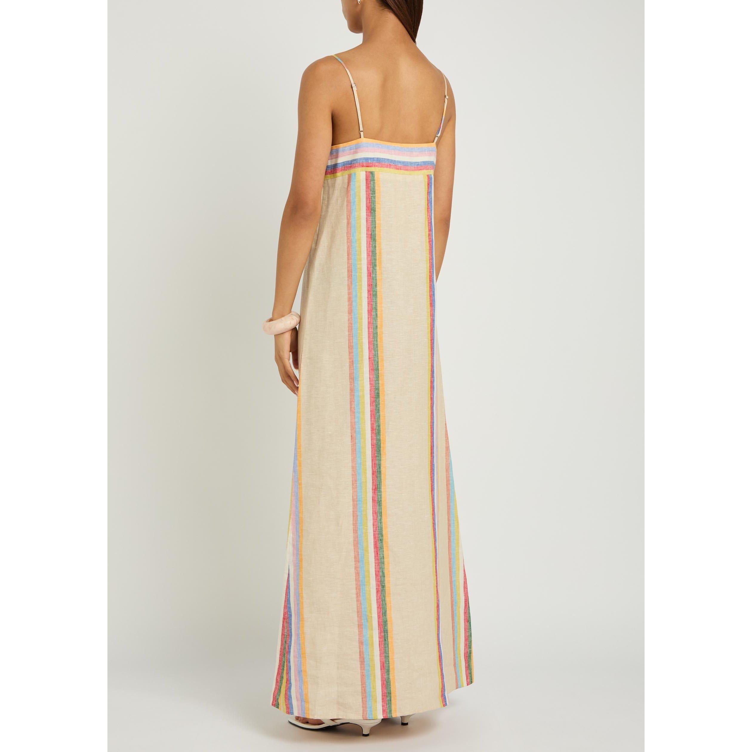MULTICOLOURED - Staud - Women's Laura Striped Linen Maxi Dress - 3