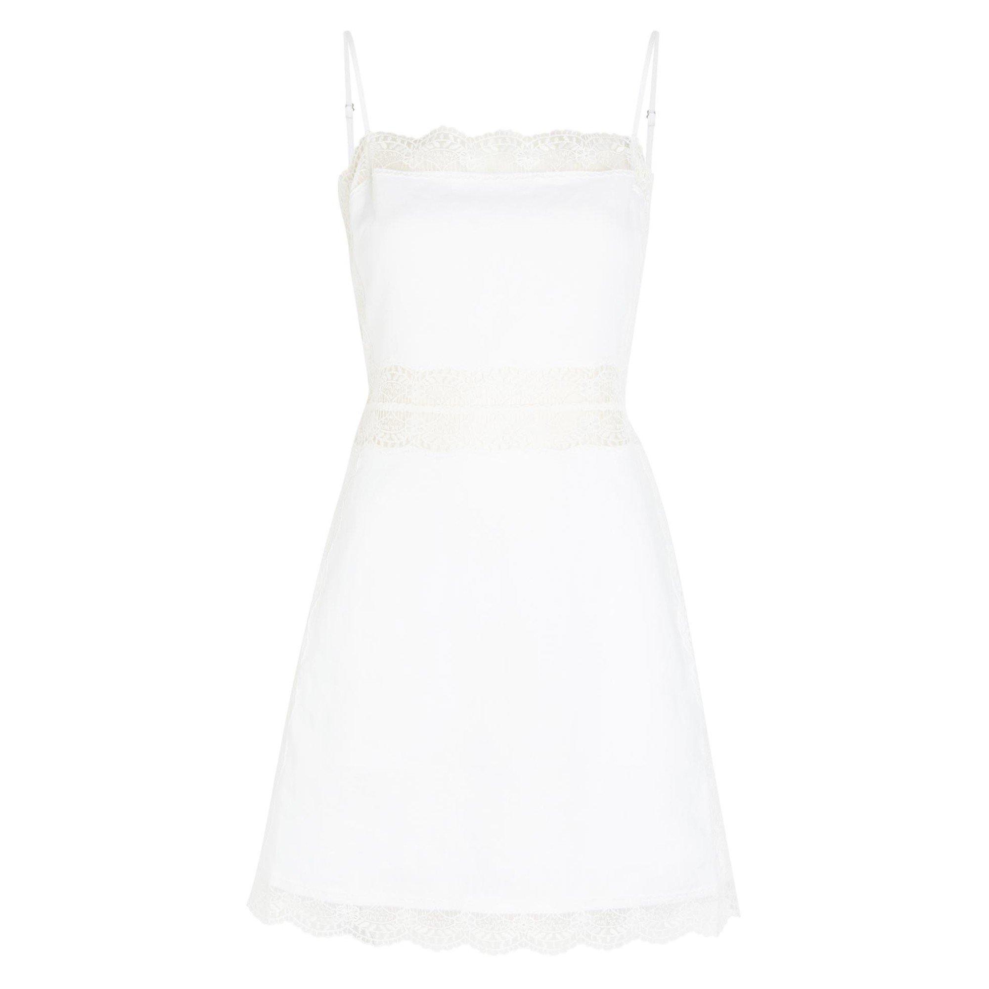 WHITE - Staud - SD AMALINA LINEN MINI DRESS - 1