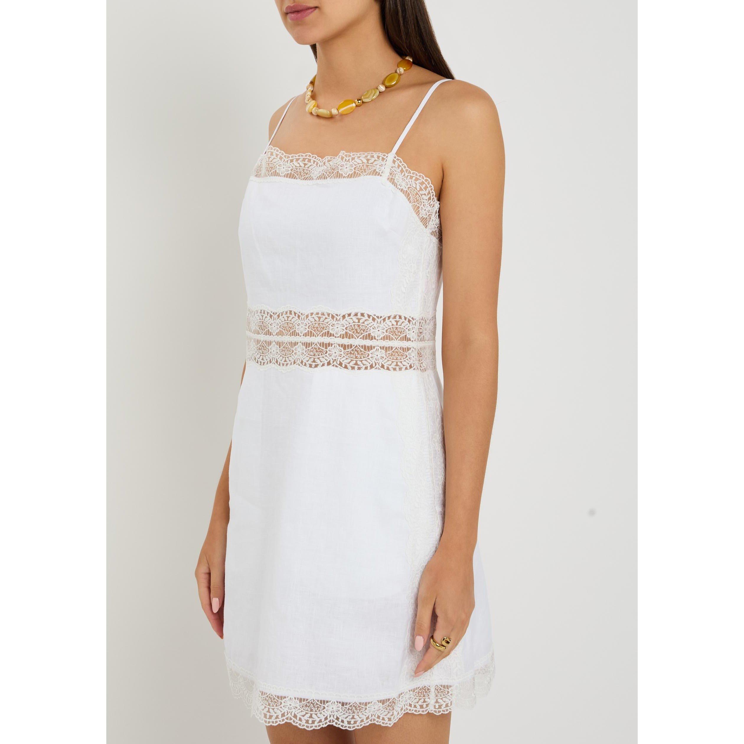 WHITE - Staud - SD AMALINA LINEN MINI DRESS - 2