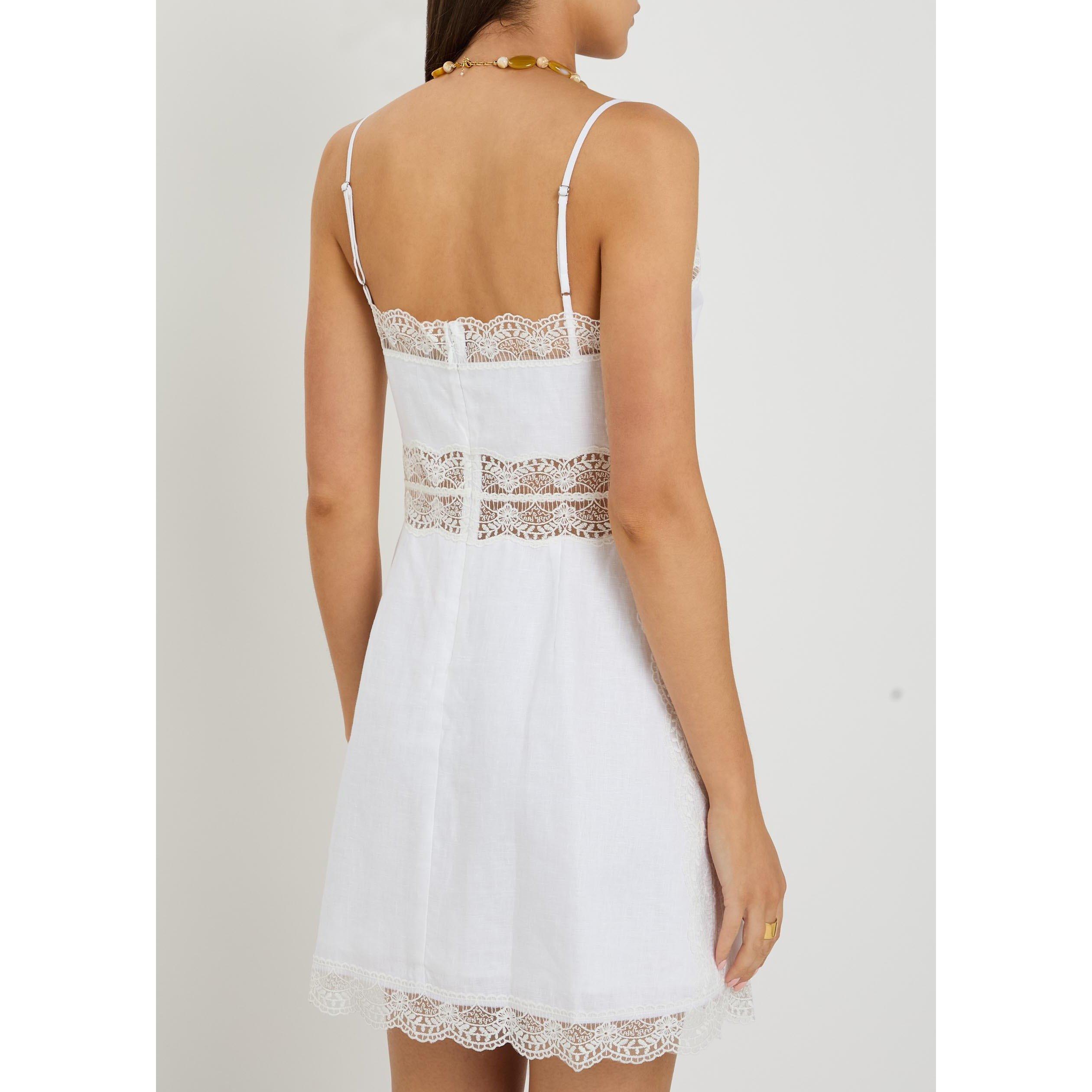 WHITE - Staud - SD AMALINA LINEN MINI DRESS - 3