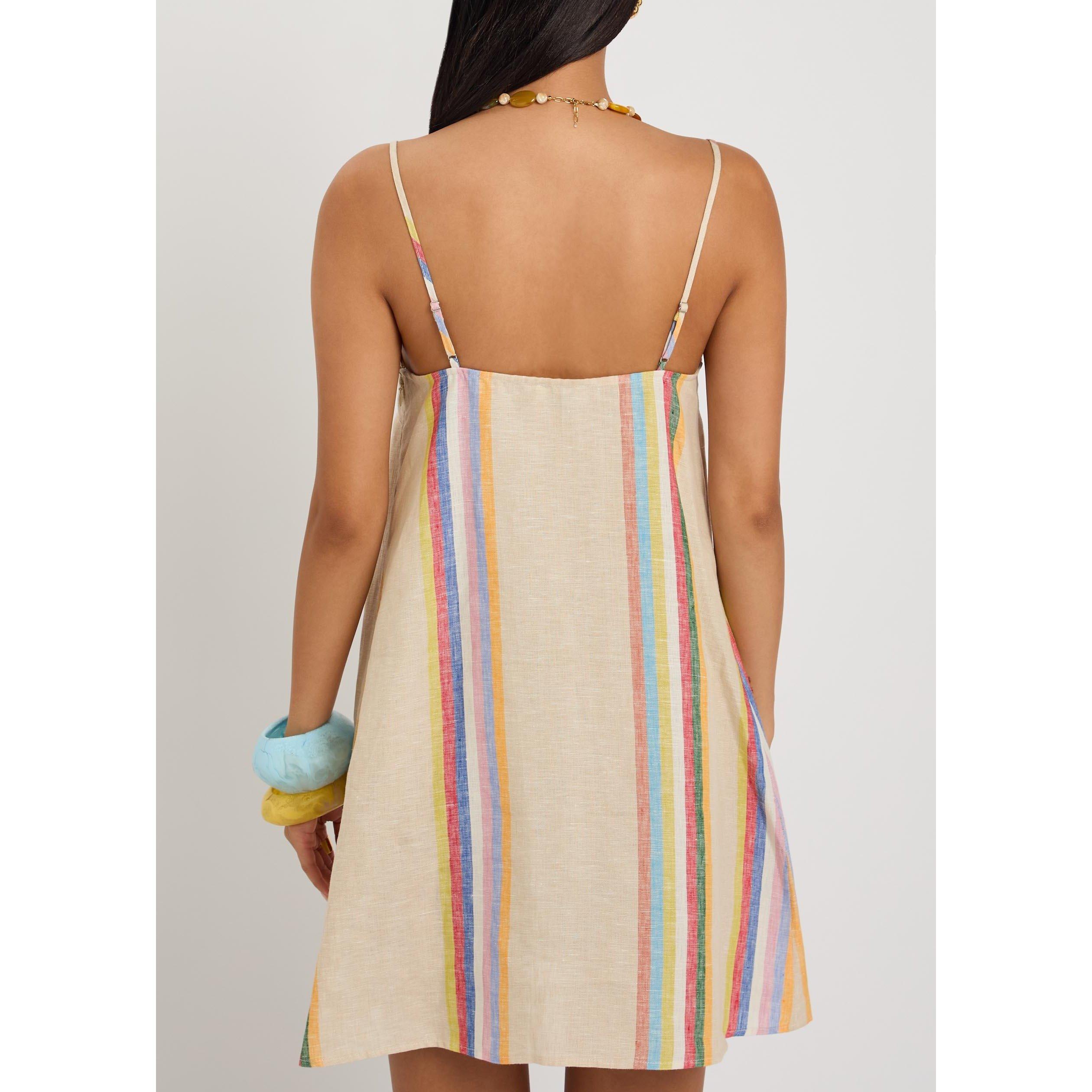 MULTICOLOURED - Staud - Women's Laura Striped Linen Mini Dress - 3