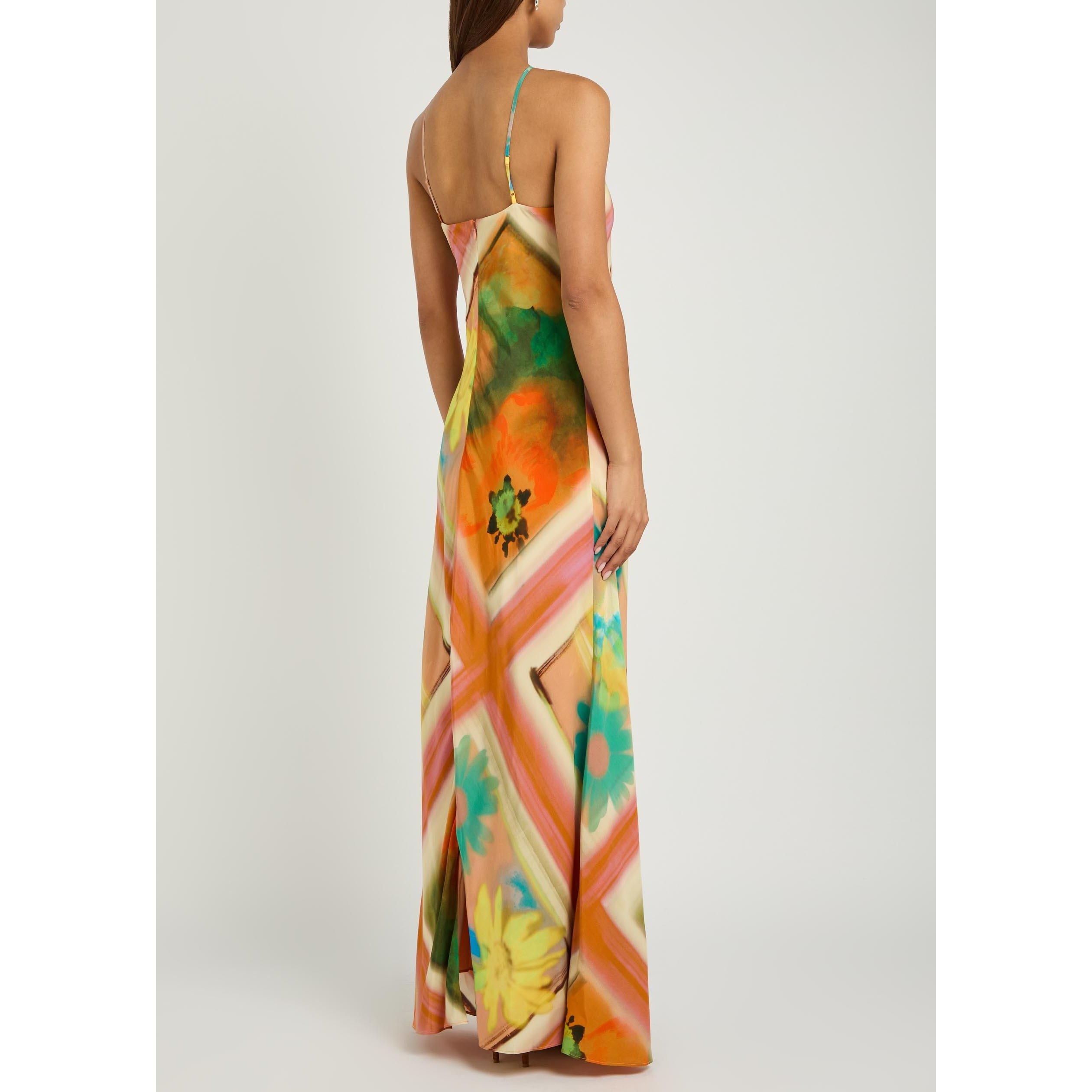 MULTICOLOURED - Staud - Women's Cubism Viscose Halter Neck Maxi Dress - 3