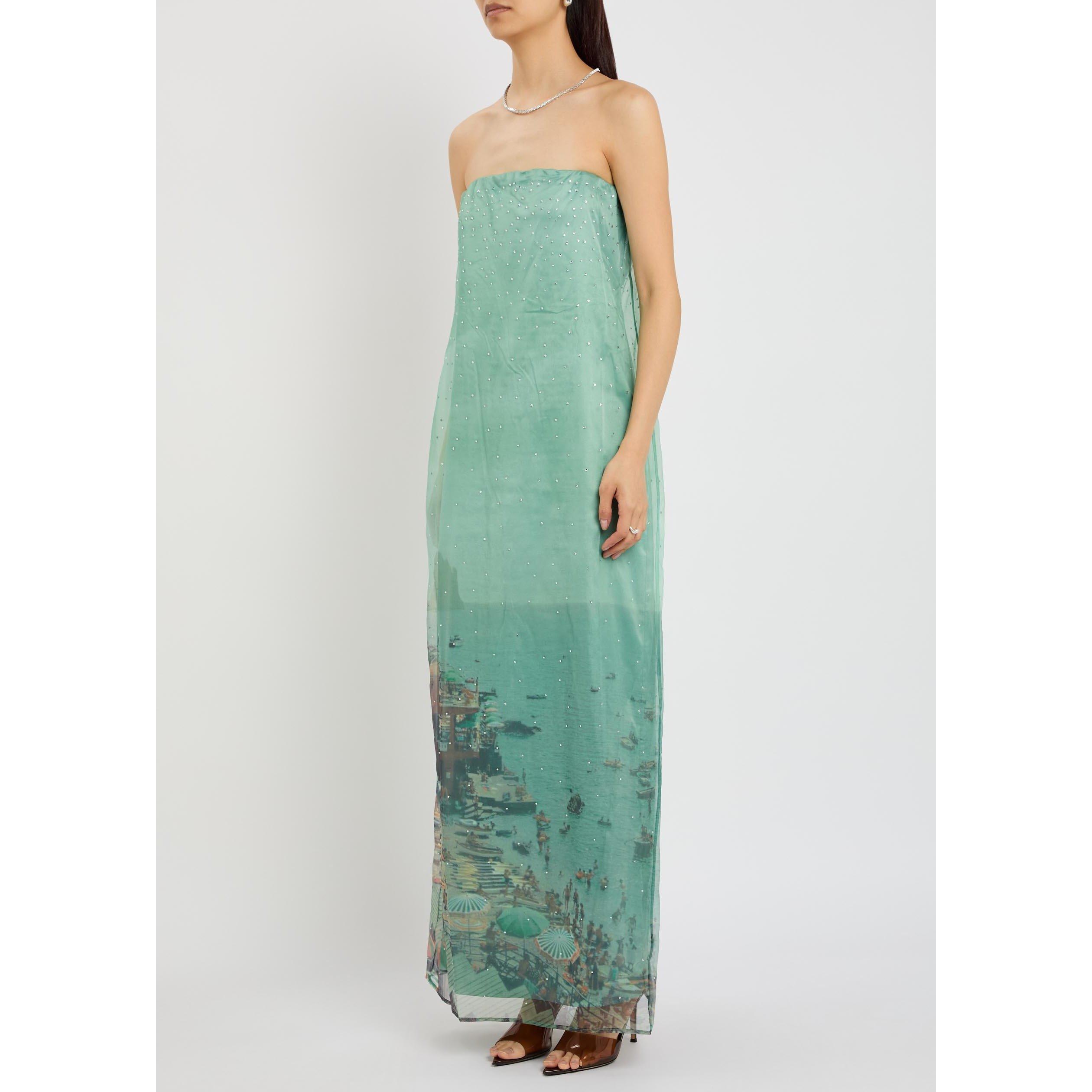 BLUE - Staud - Women's Amara Strapless Maxi Dress - 2