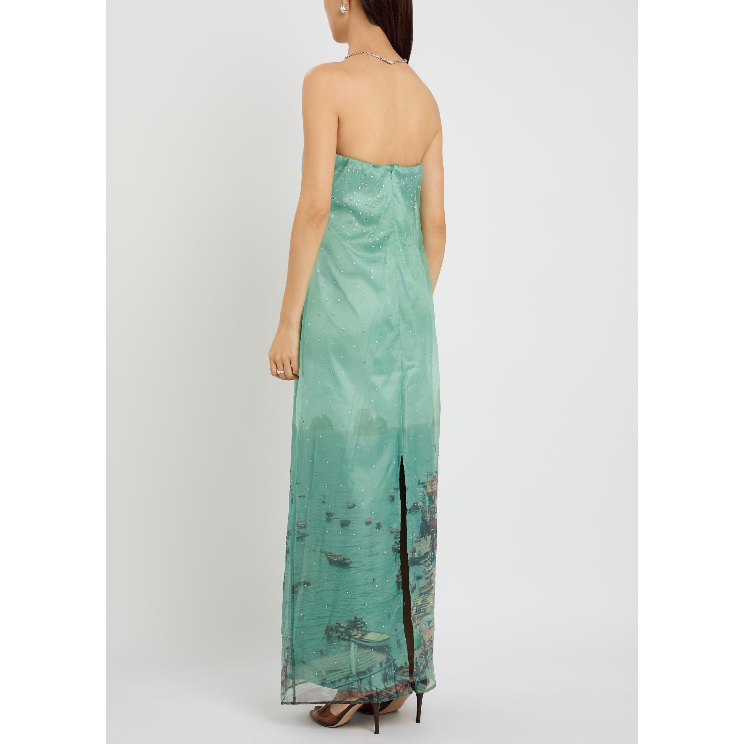 BLUE - Staud - Women's Amara Strapless Maxi Dress - 3