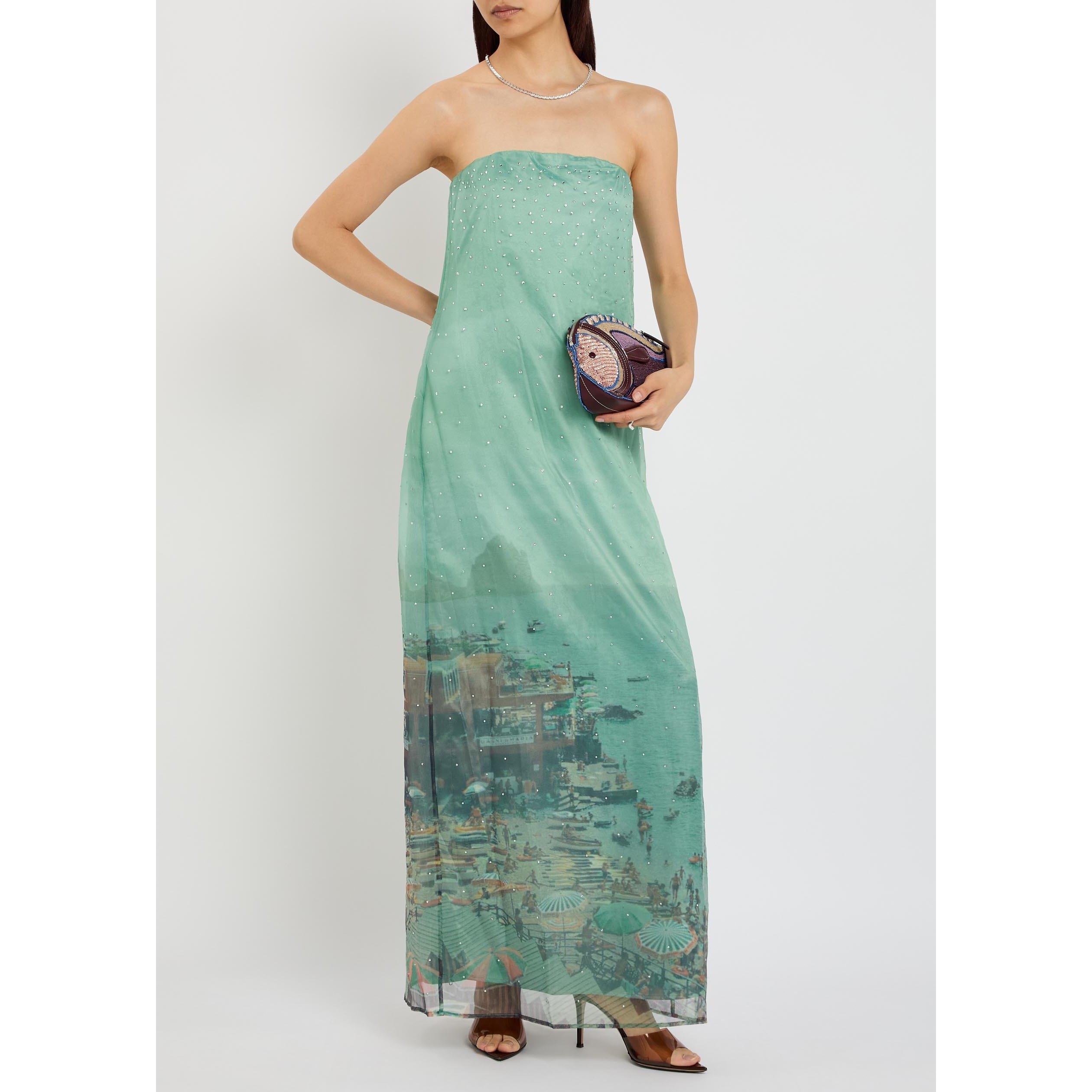 BLUE - Staud - Women's Amara Strapless Maxi Dress - 5