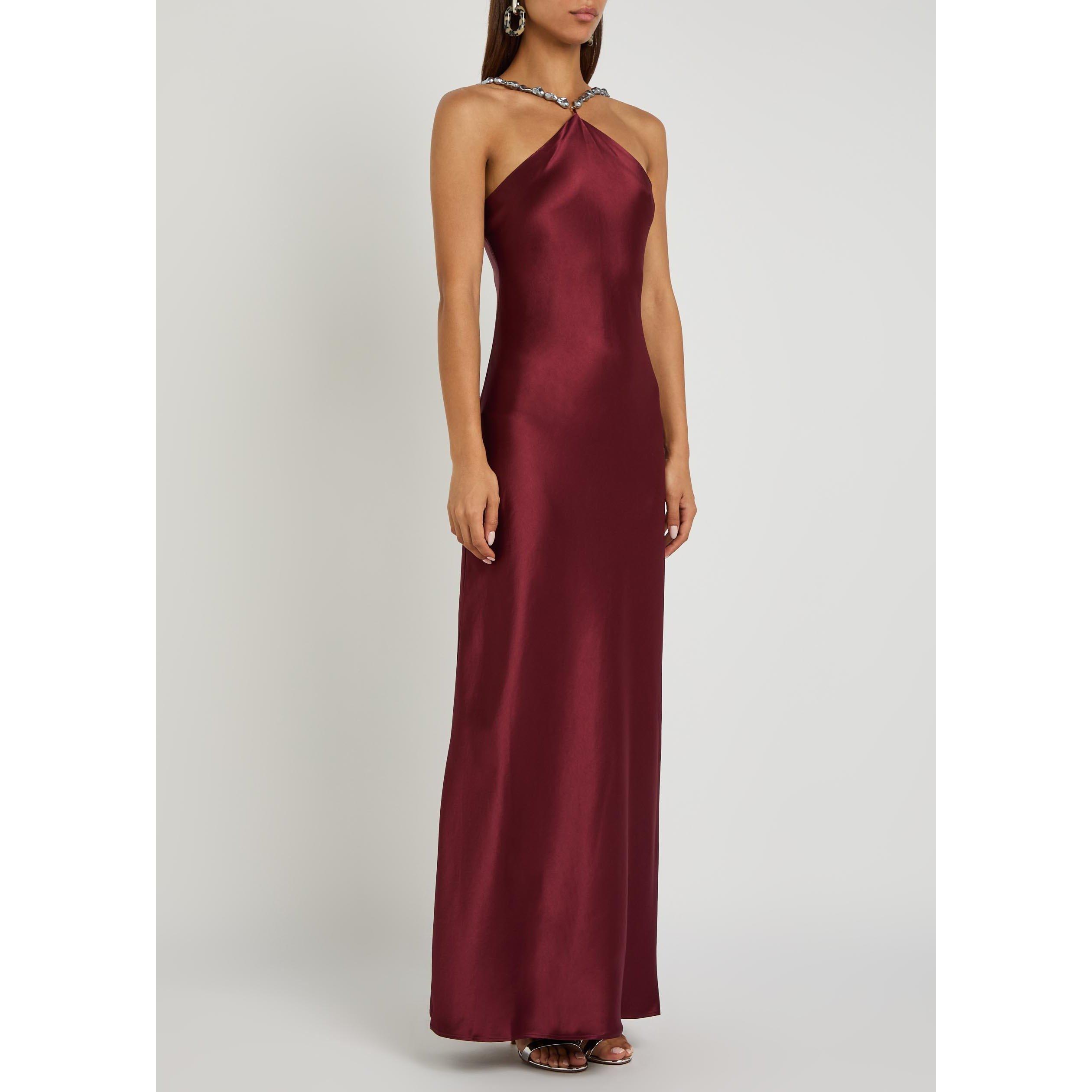 RED - Staud - Women's Cadence Satin Maxi Dress - 2