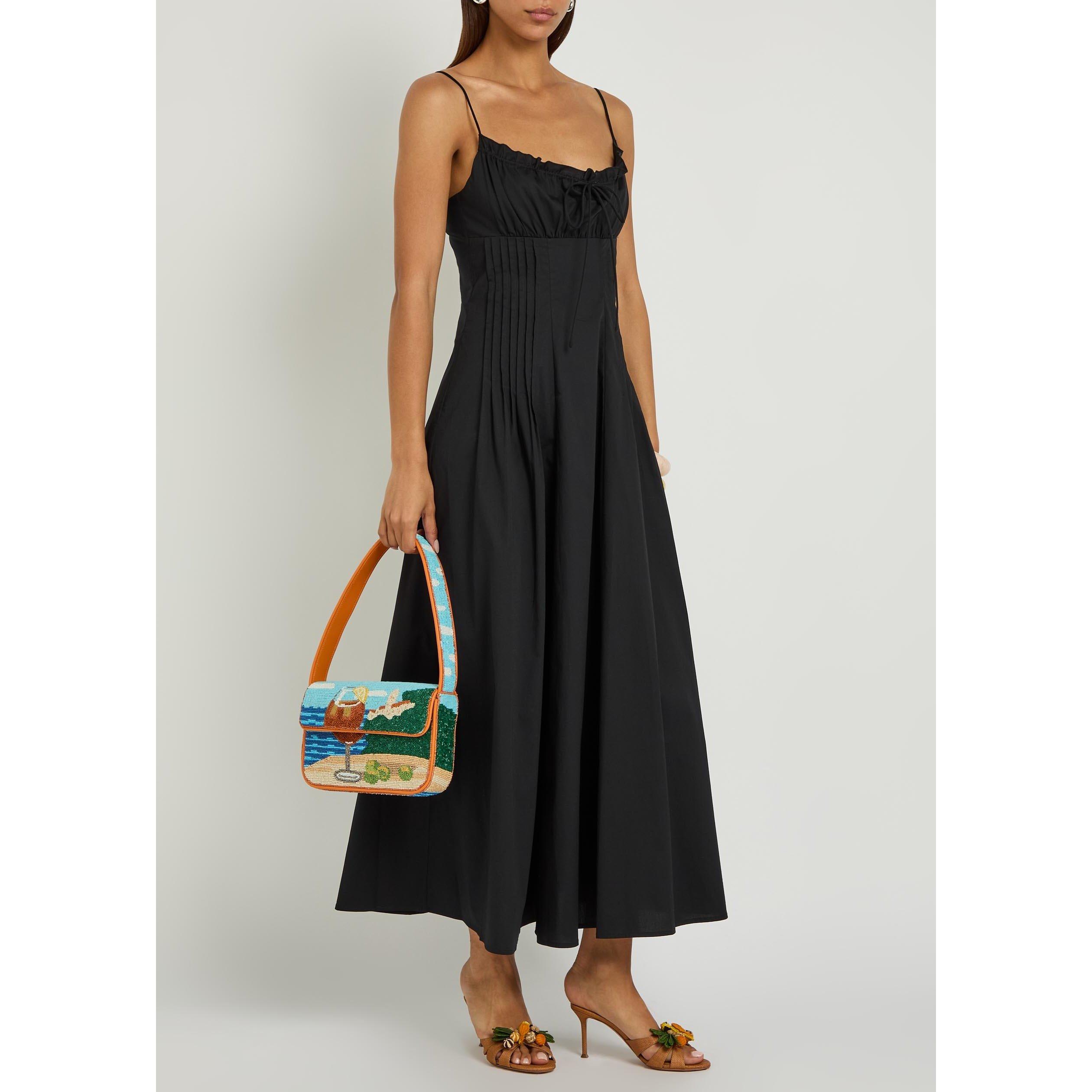 BLACK - Staud - Women's Margi Cotton Maxi Dress - 5