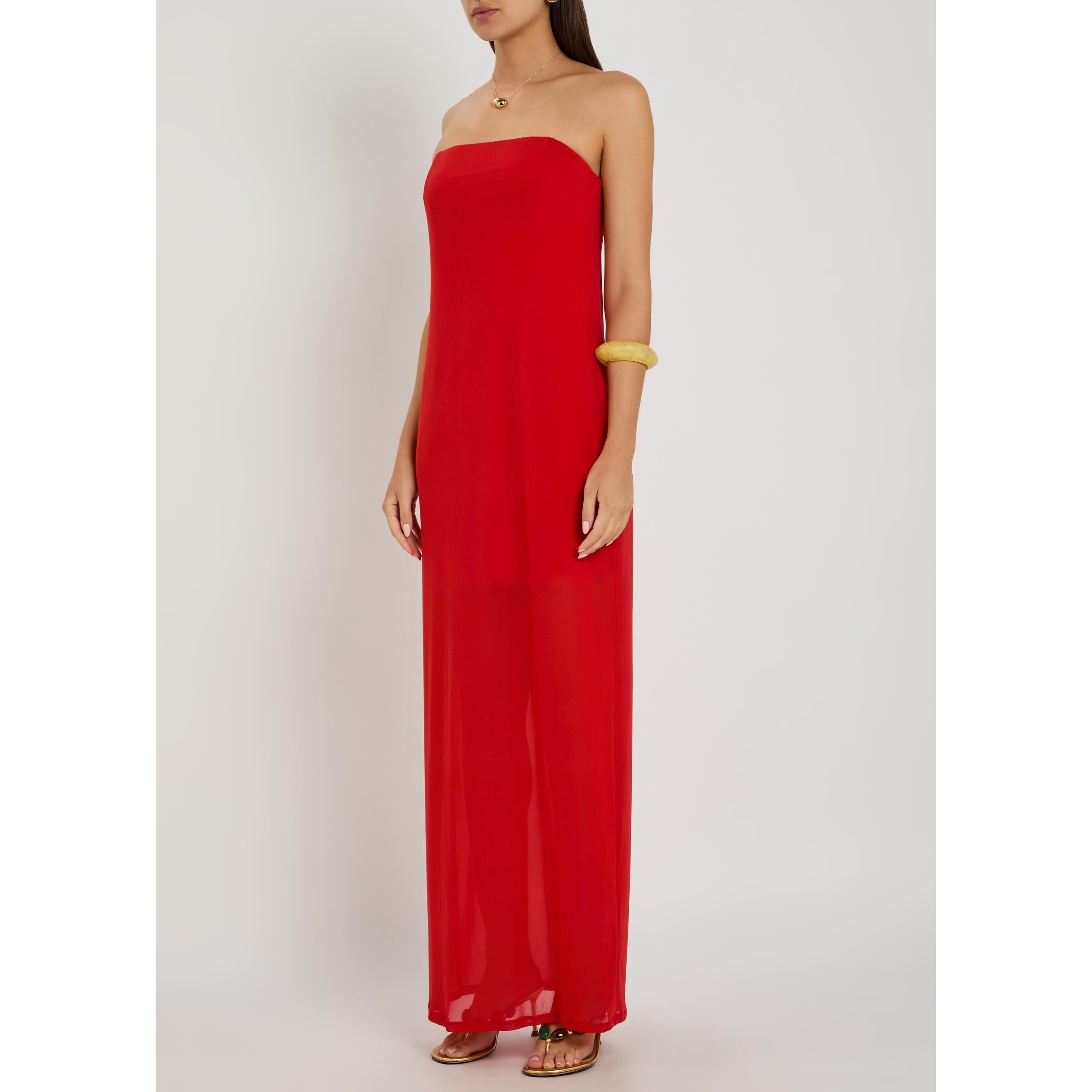 RED - Staud - Women's Liliana Strapless Mesh Maxi Dress - 2