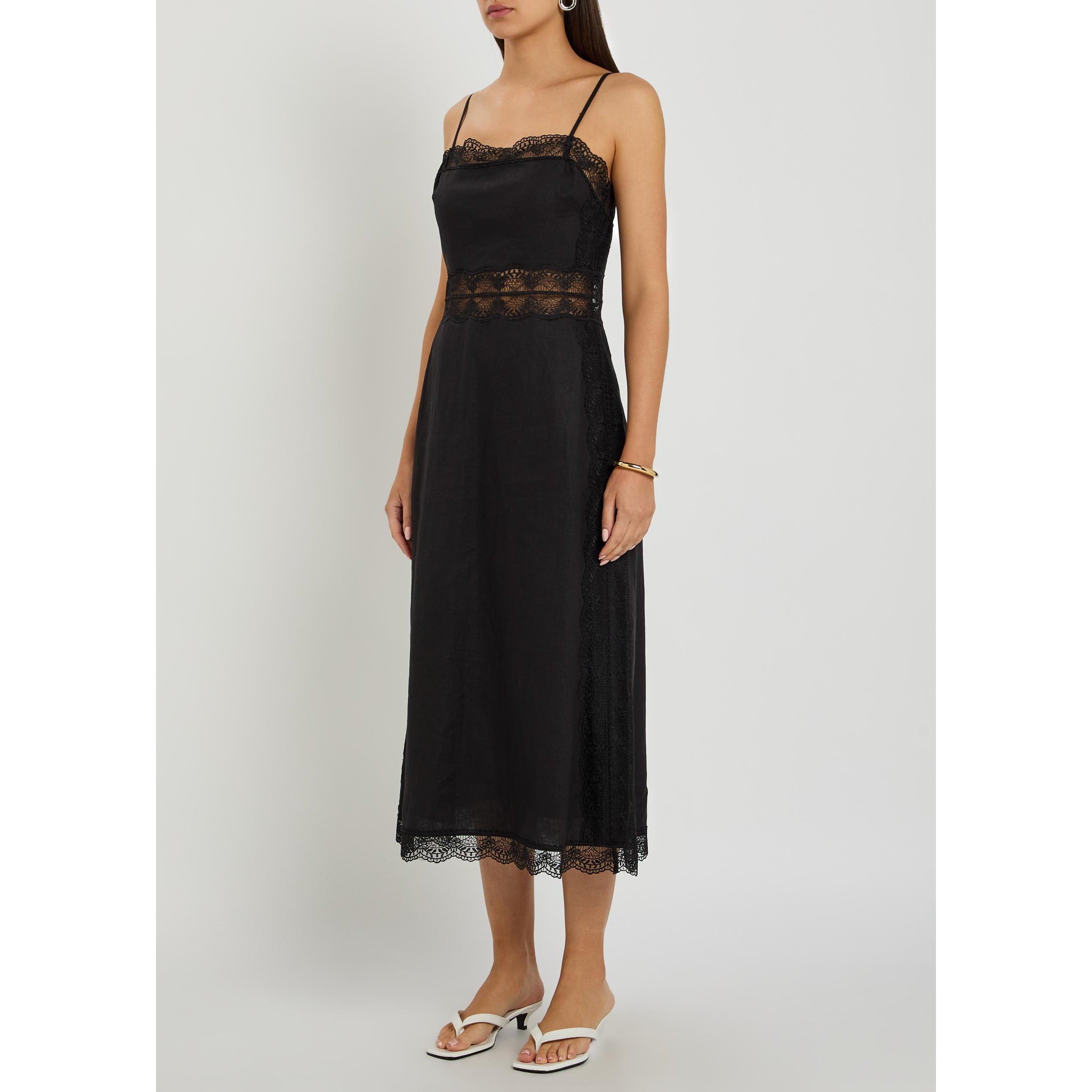 BLACK - Staud - Women's Amalina Linen Maxi Dress - 2