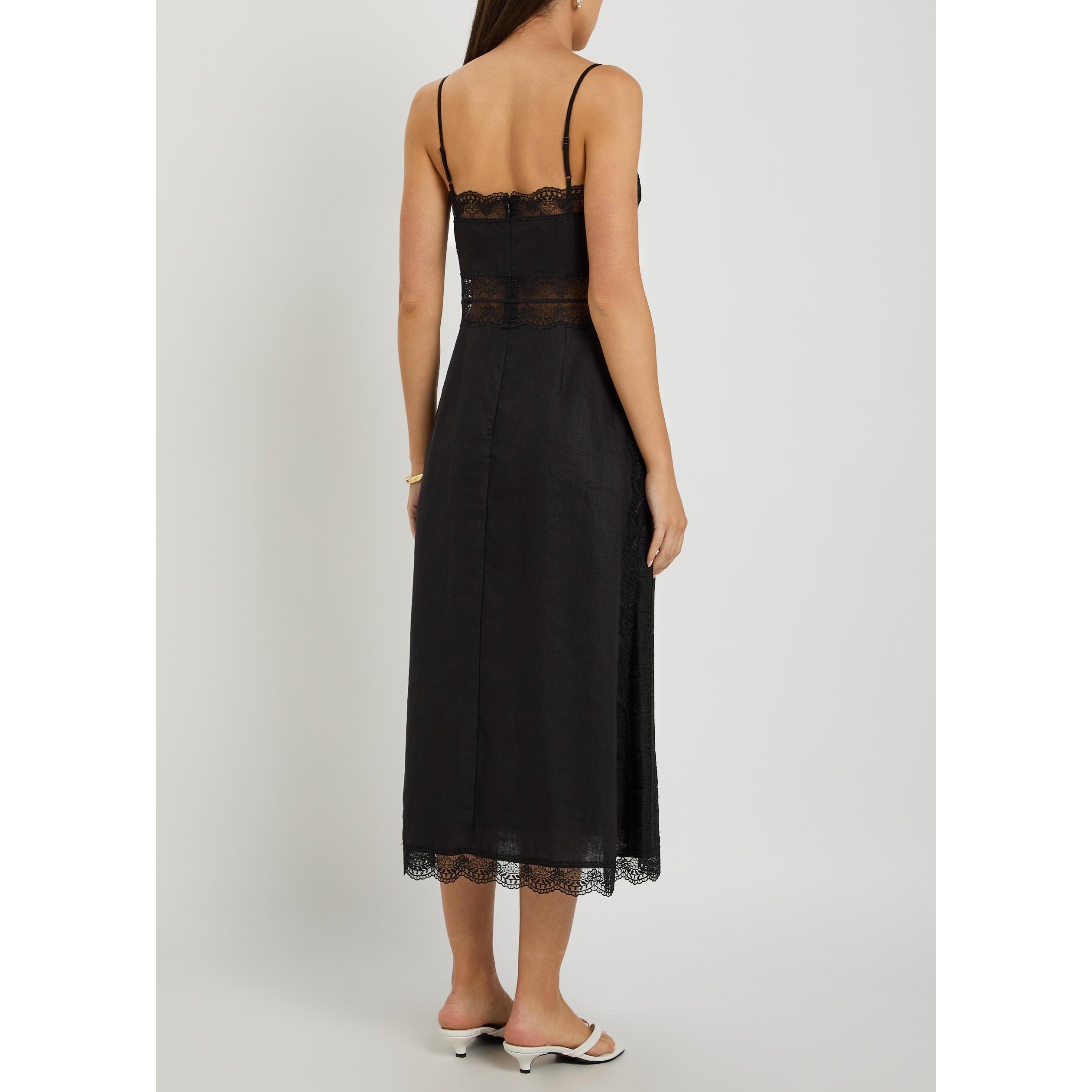 BLACK - Staud - Women's Amalina Linen Maxi Dress - 3