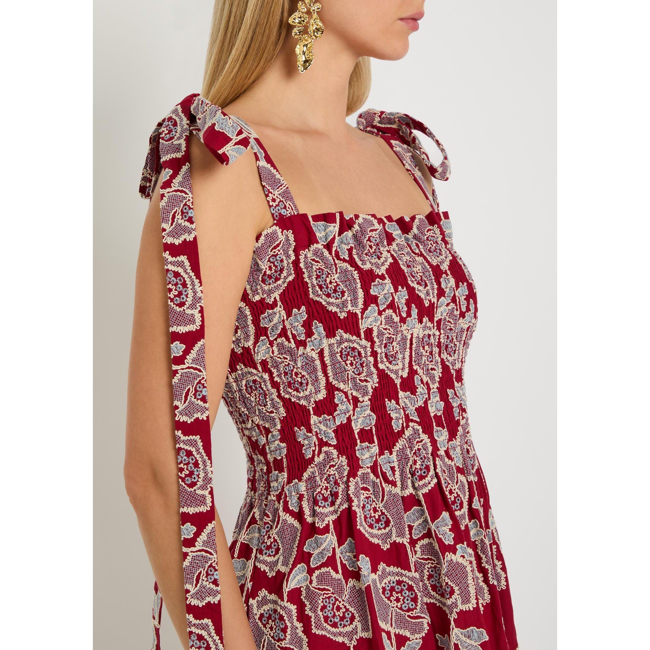 RED AND OTHER - Erdem - EMBROIDERED COTTON FIT AND FLA - 4