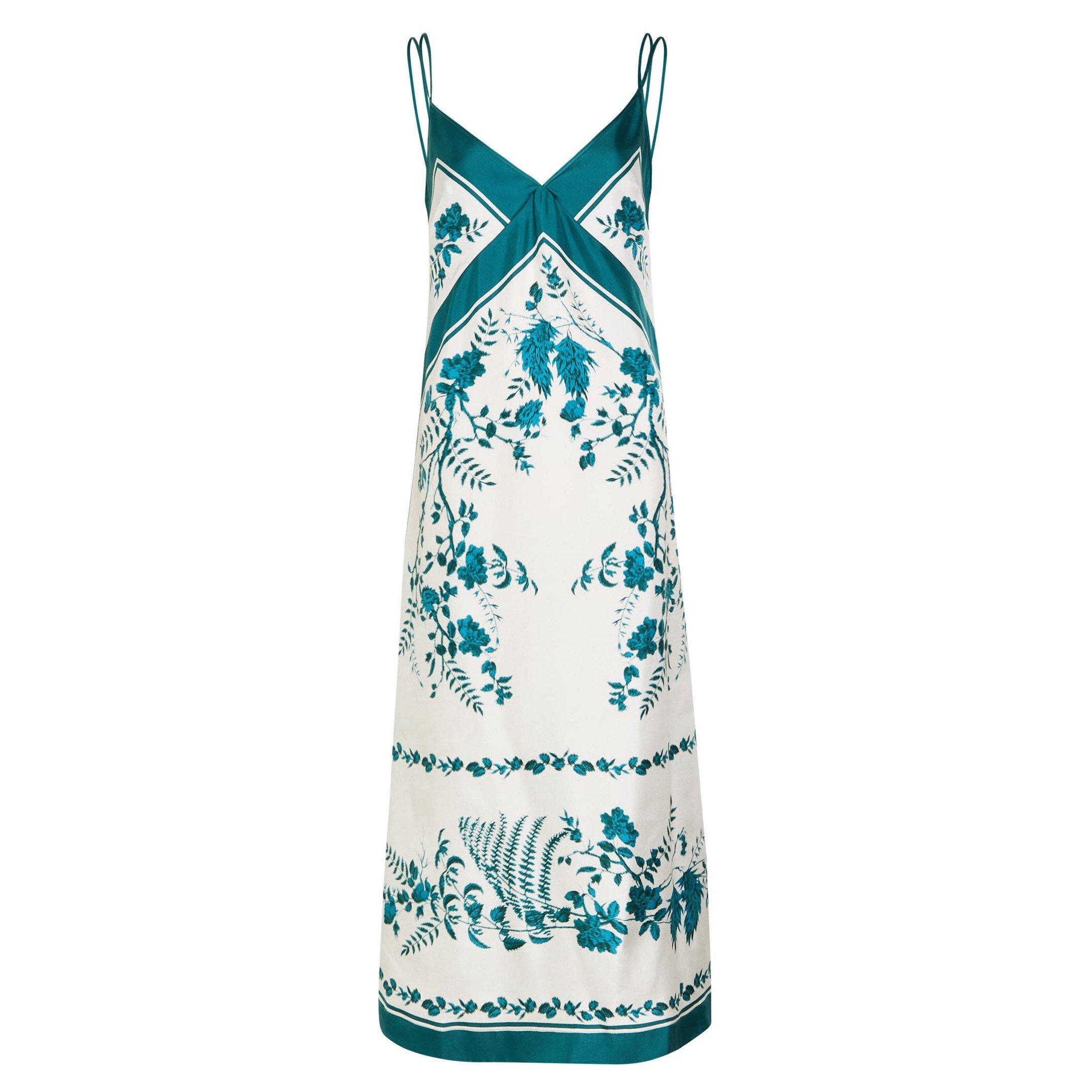 BLUE AND OTHER - Erdem - SILK TWILL STRAPPY MIDI S