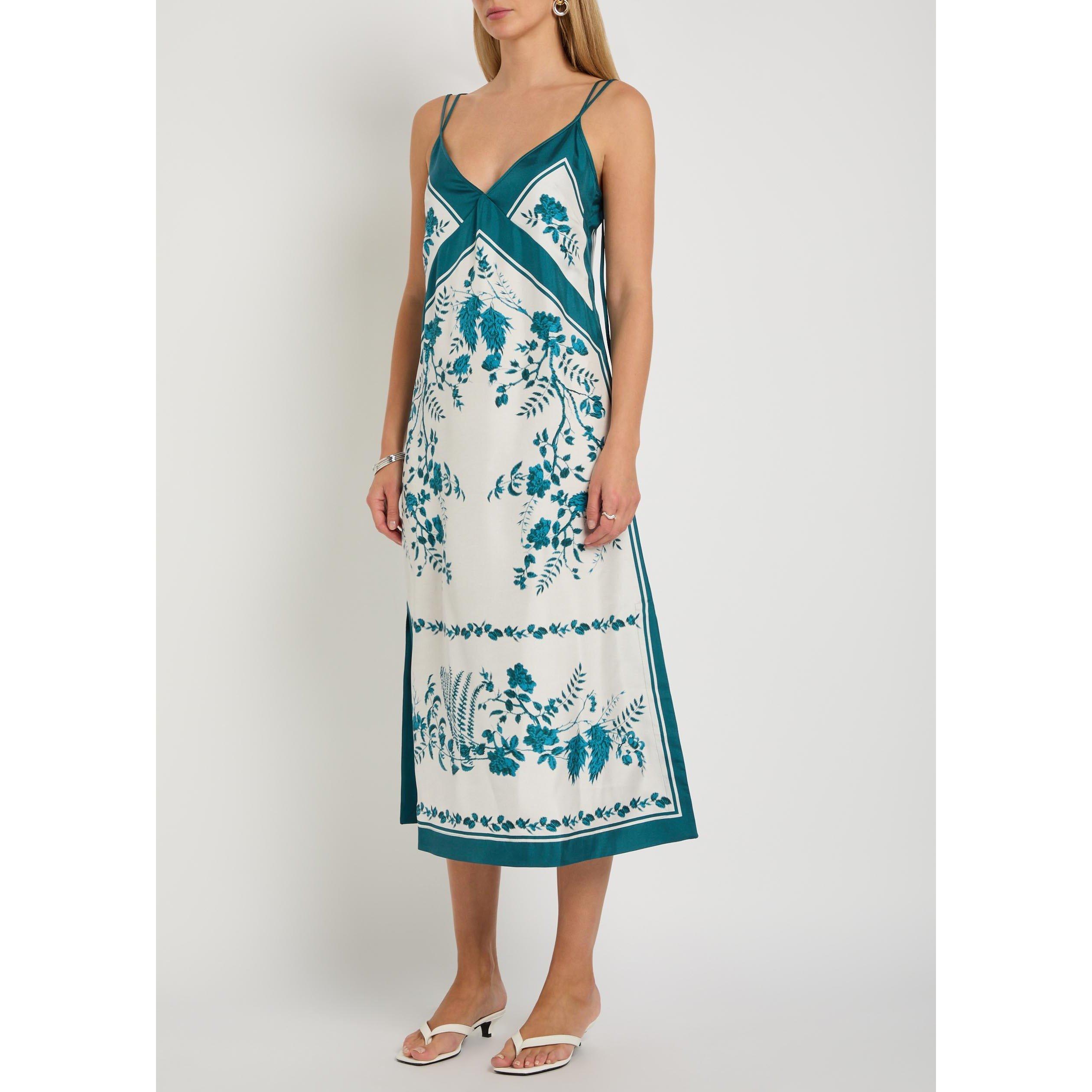 BLUE AND OTHER - Erdem - SILK TWILL STRAPPY MIDI SLIP D - 2