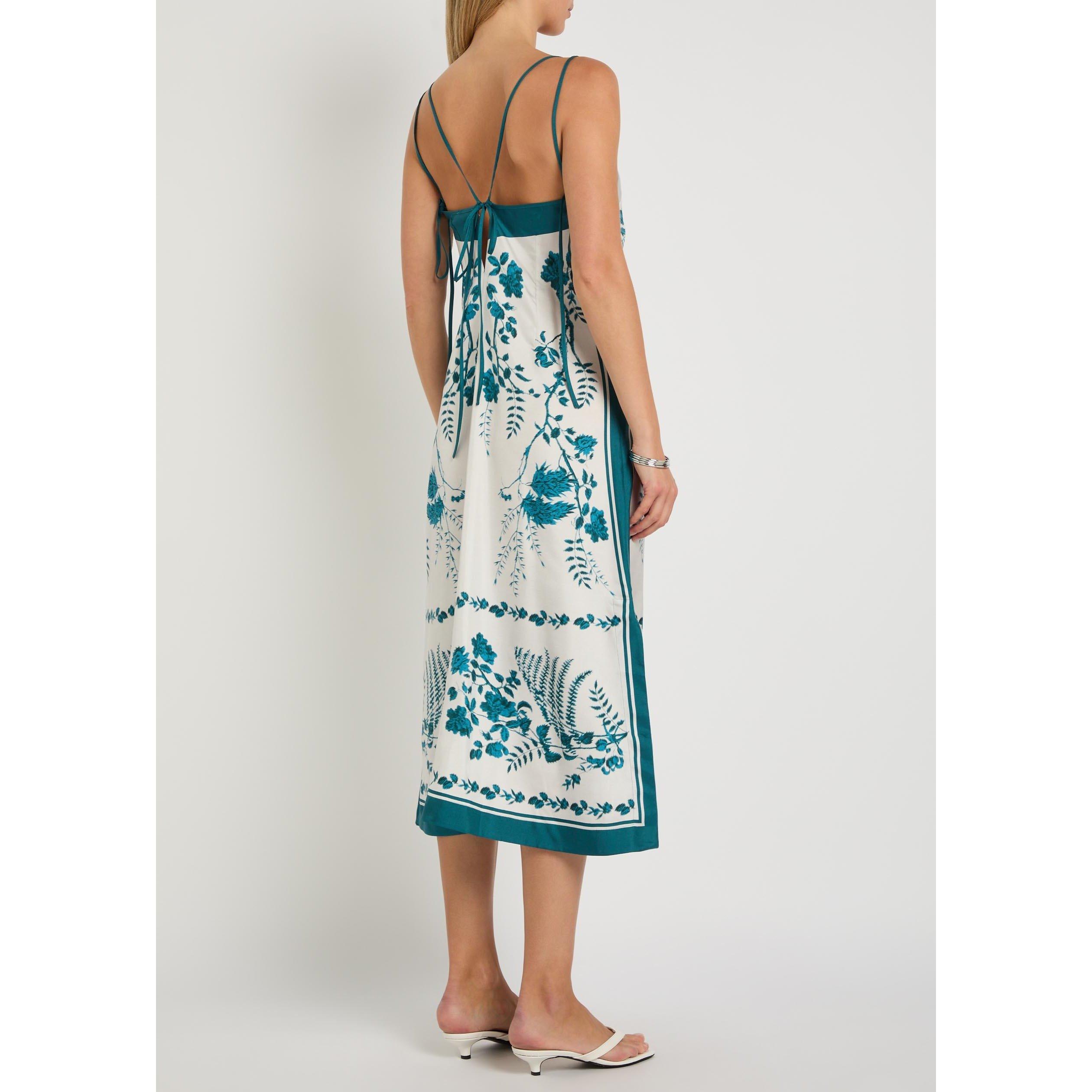 BLUE AND OTHER - Erdem - SILK TWILL STRAPPY MIDI SLIP D - 3