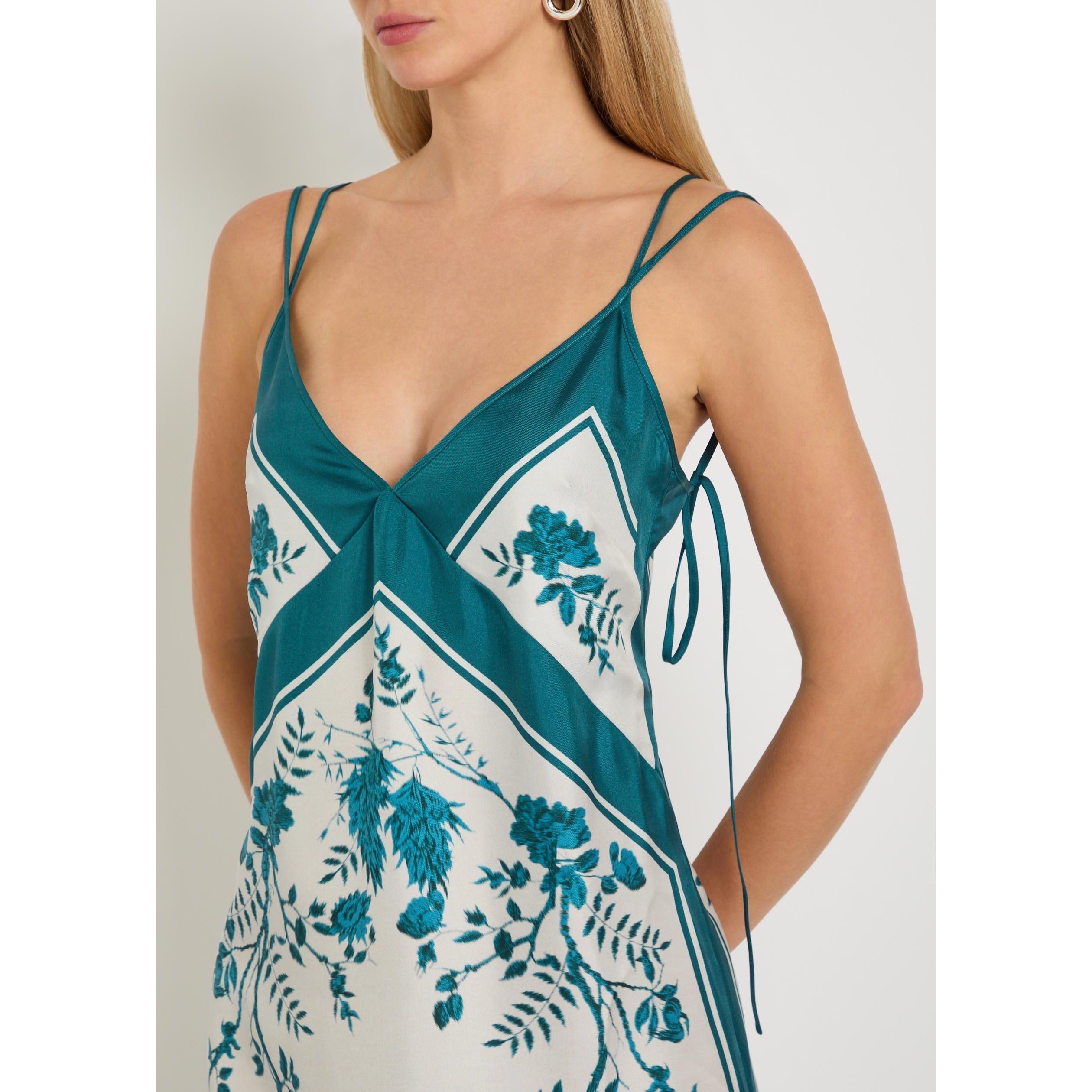 BLUE AND OTHER - Erdem - SILK TWILL STRAPPY MIDI SLIP D - 4