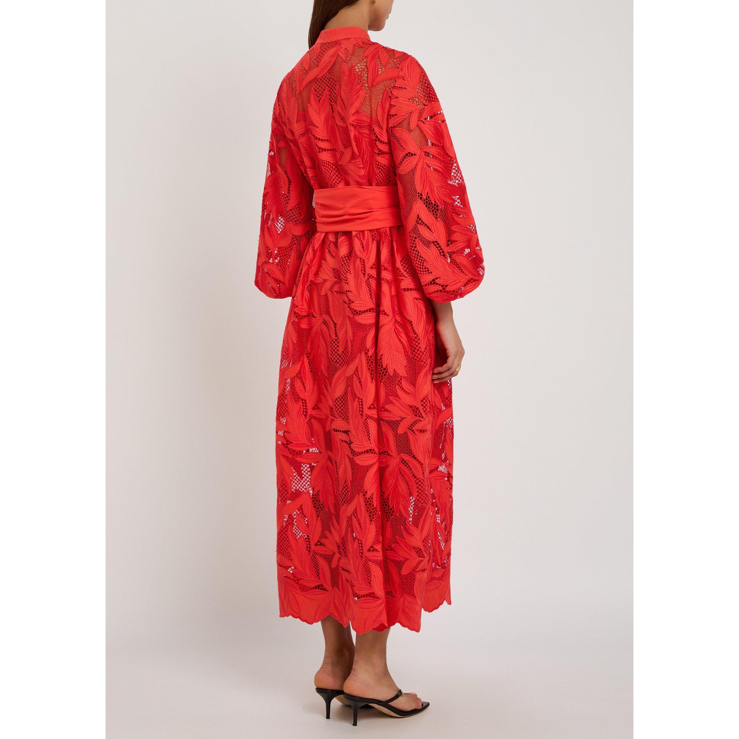 ORANGE - Erdem - COTTON CUT-WORK MIDI DRESS - 3