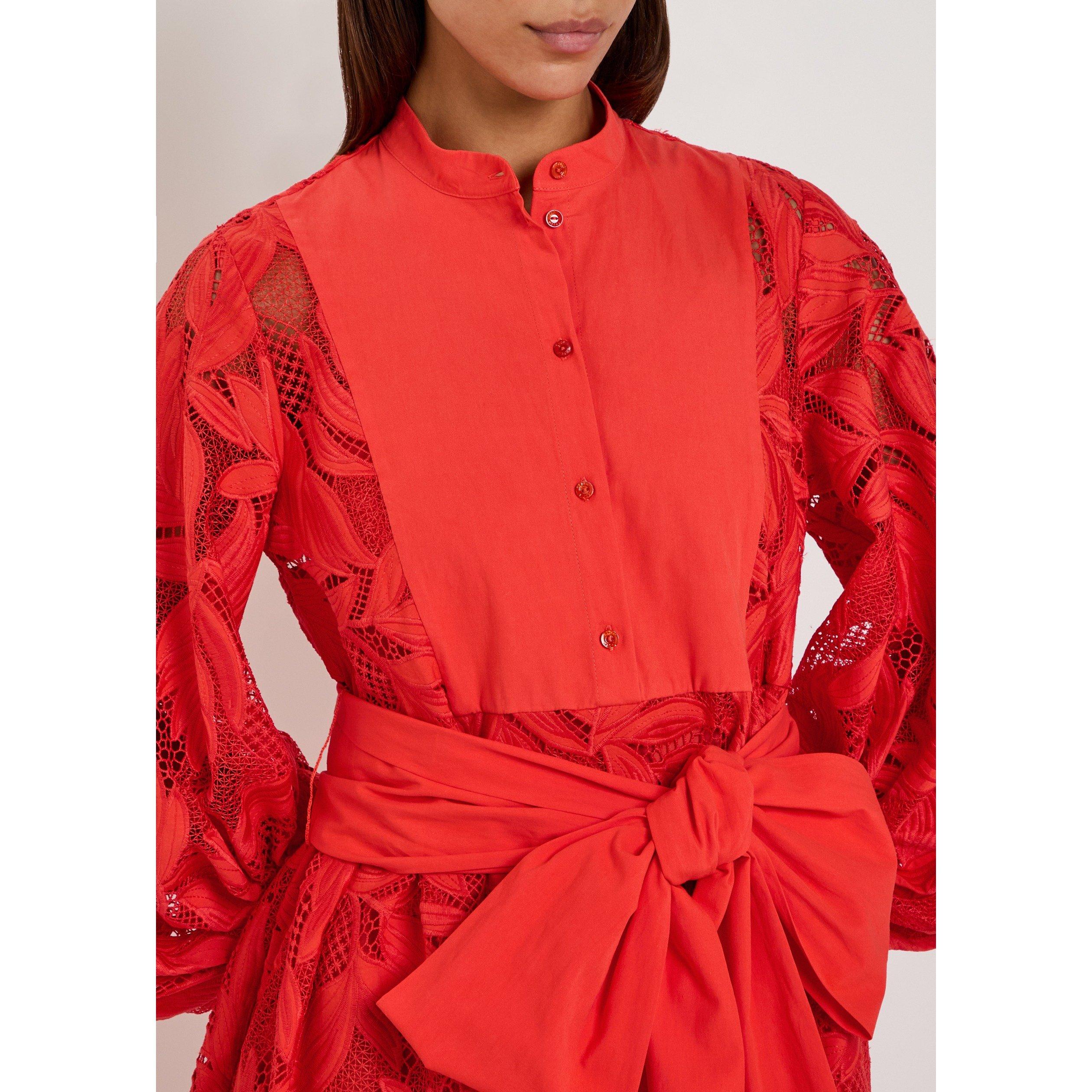 ORANGE - Erdem - COTTON CUT-WORK MIDI DRESS - 4