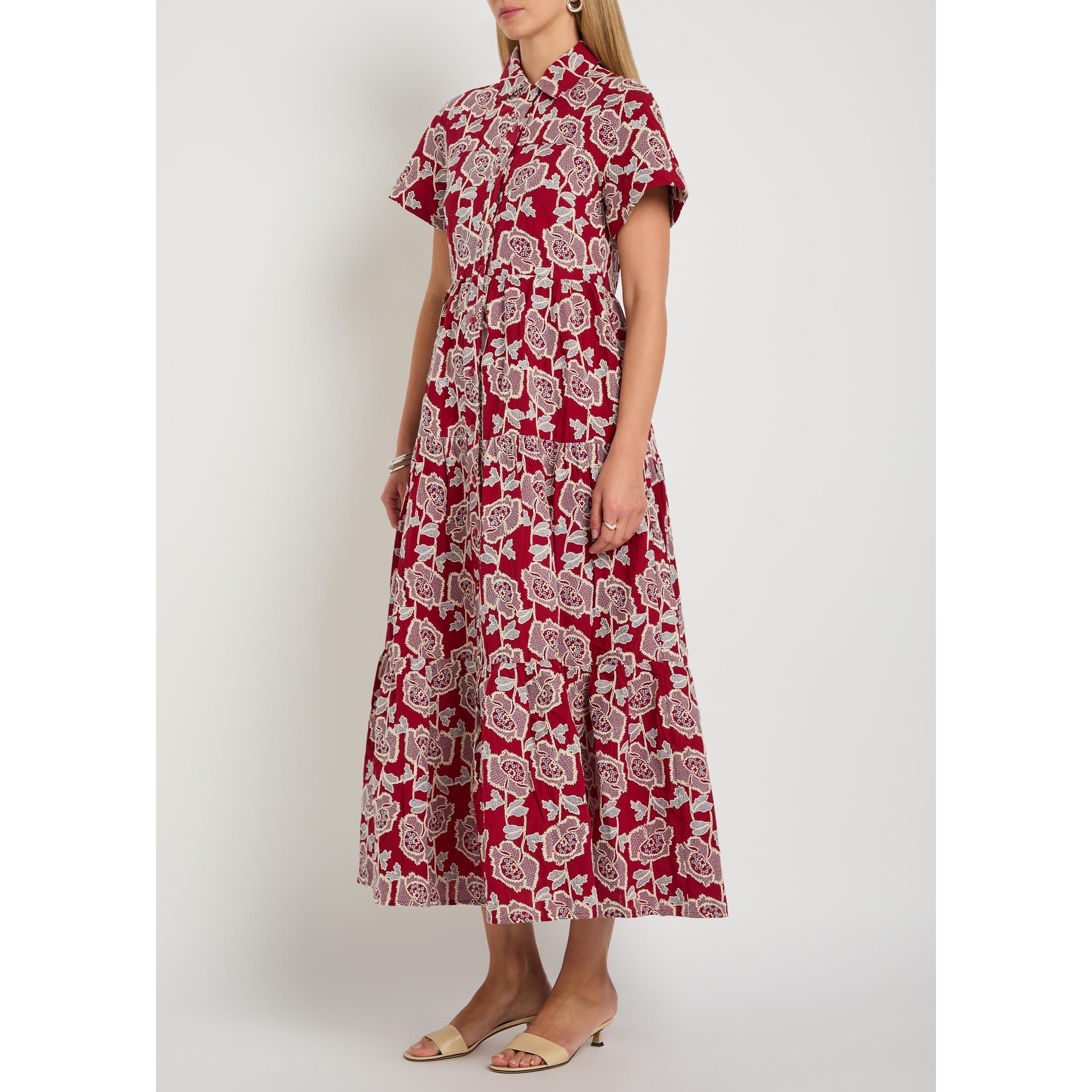 RED AND OTHER - Erdem - EMBROIDERED COTTON TIERED MIDI - 2