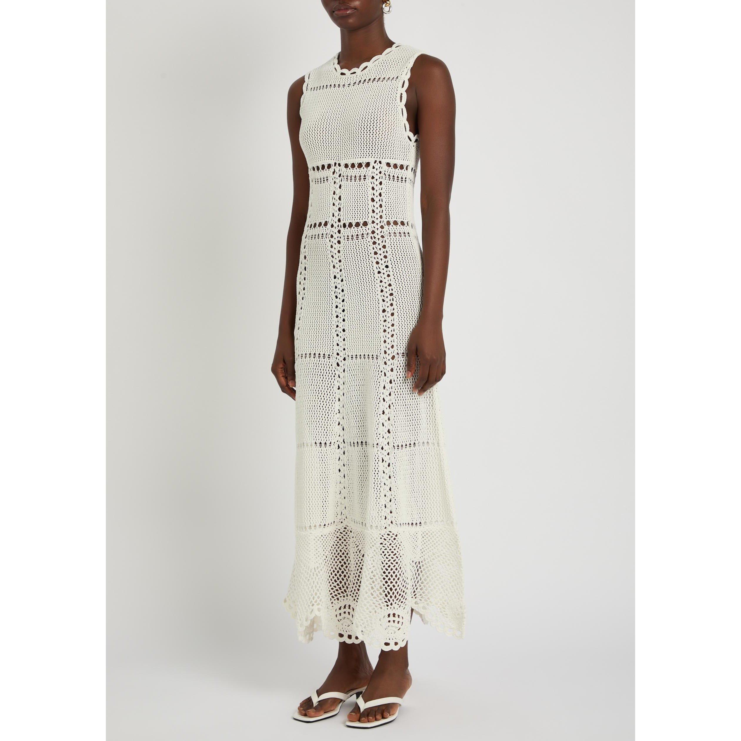 IVORY - Erdem - COTTON CROCHET FIT AND FLARED - 2