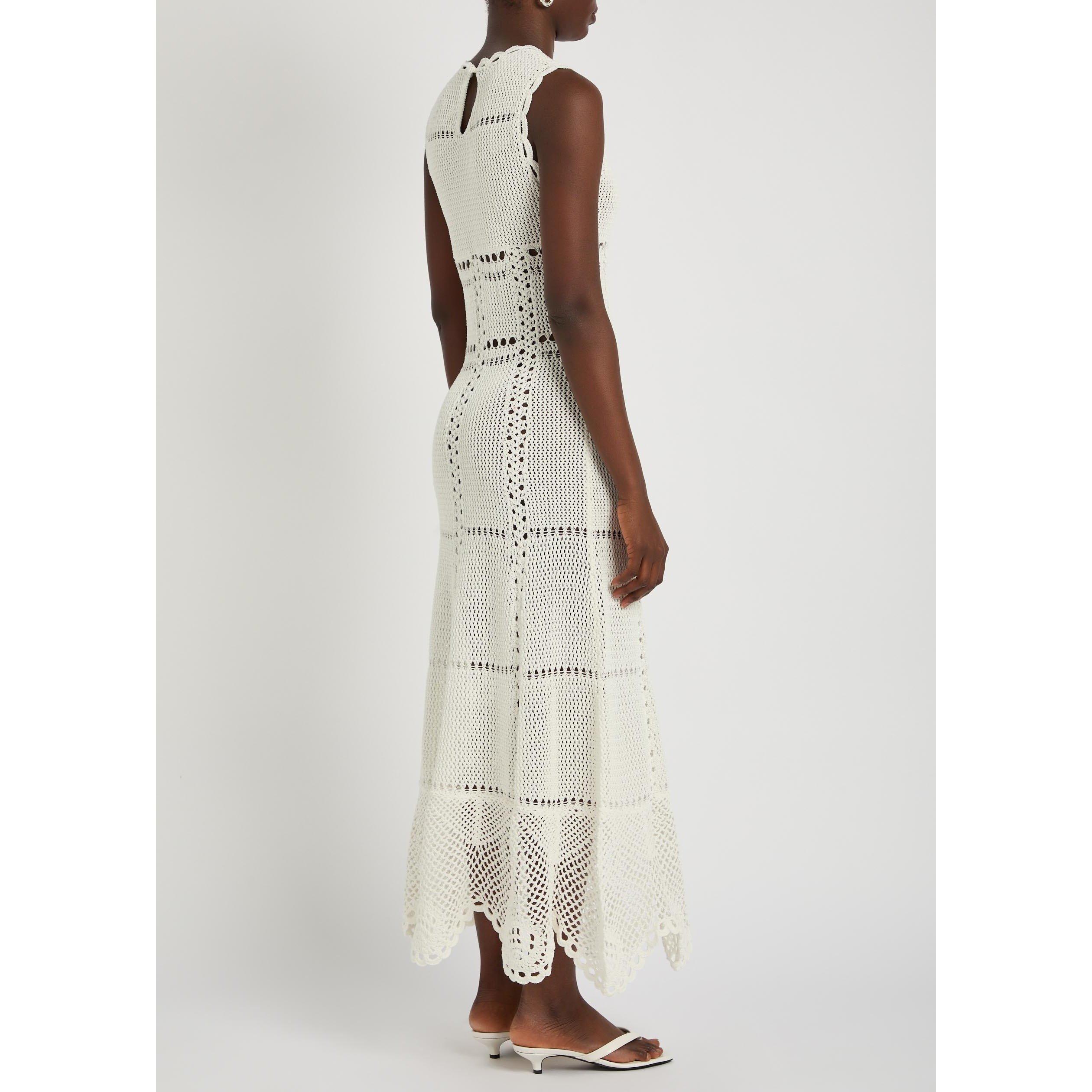 IVORY - Erdem - COTTON CROCHET FIT AND FLARED - 3