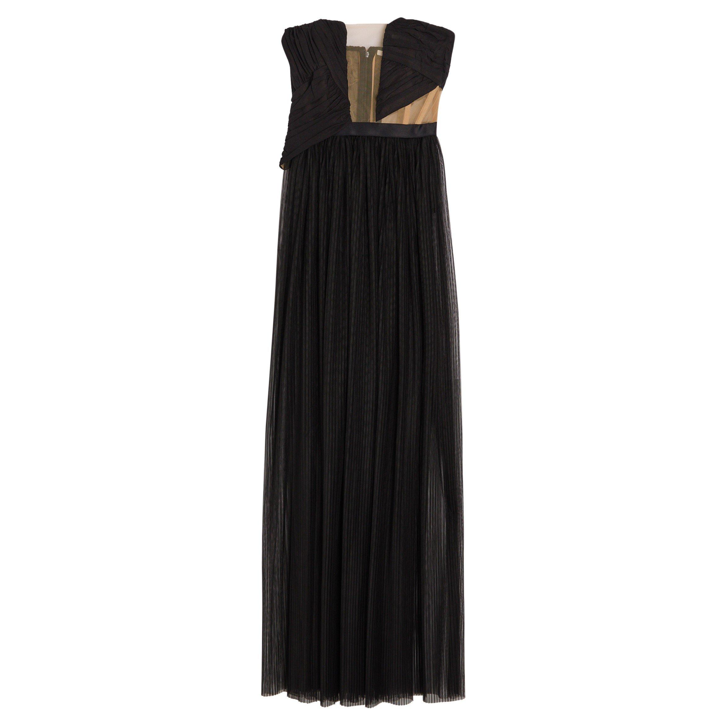 BLACK - Nensi Dojaka - CORSETTED DRAPED GOWN - 1