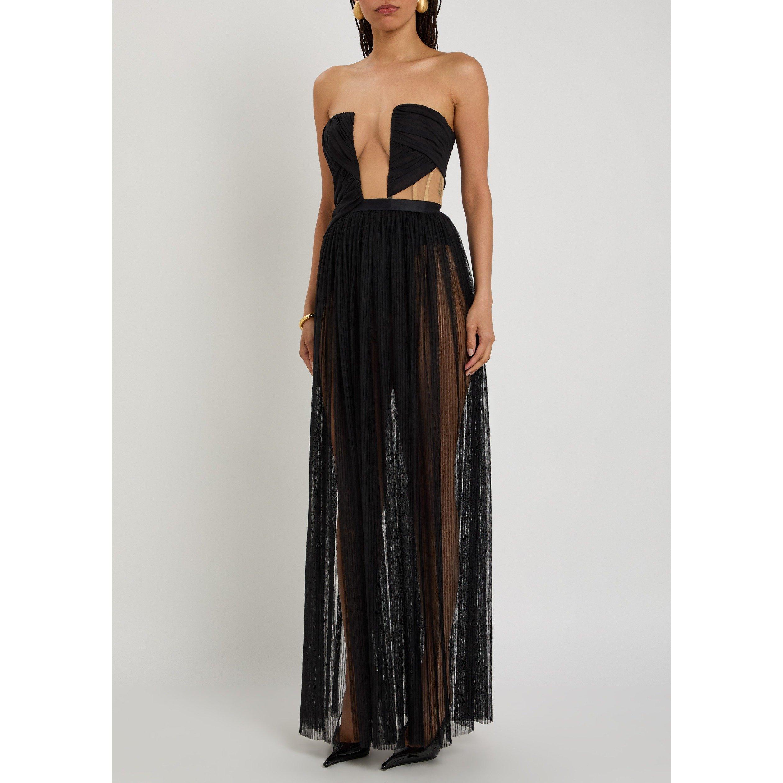 BLACK - Nensi Dojaka - CORSETTED DRAPED GOWN - 2